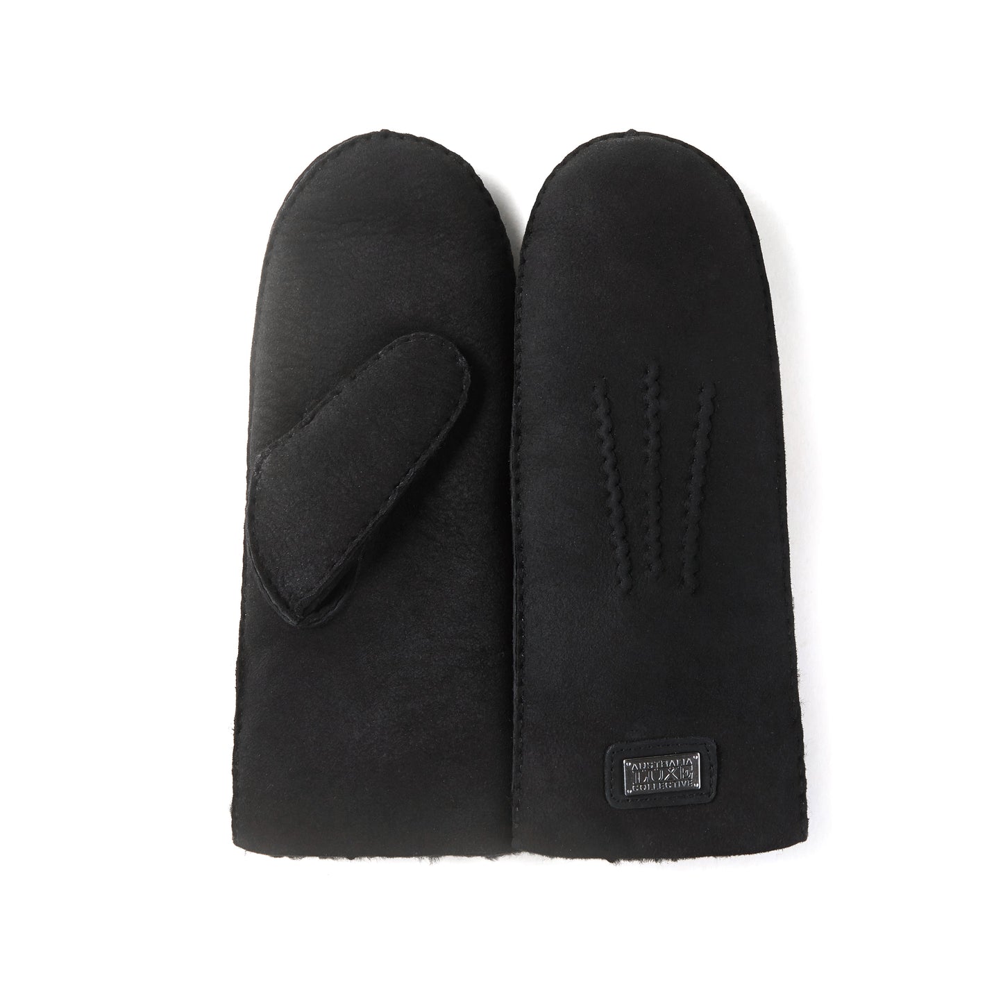 Suede Black Cosy Winter Mittens Australia Luxe Collective