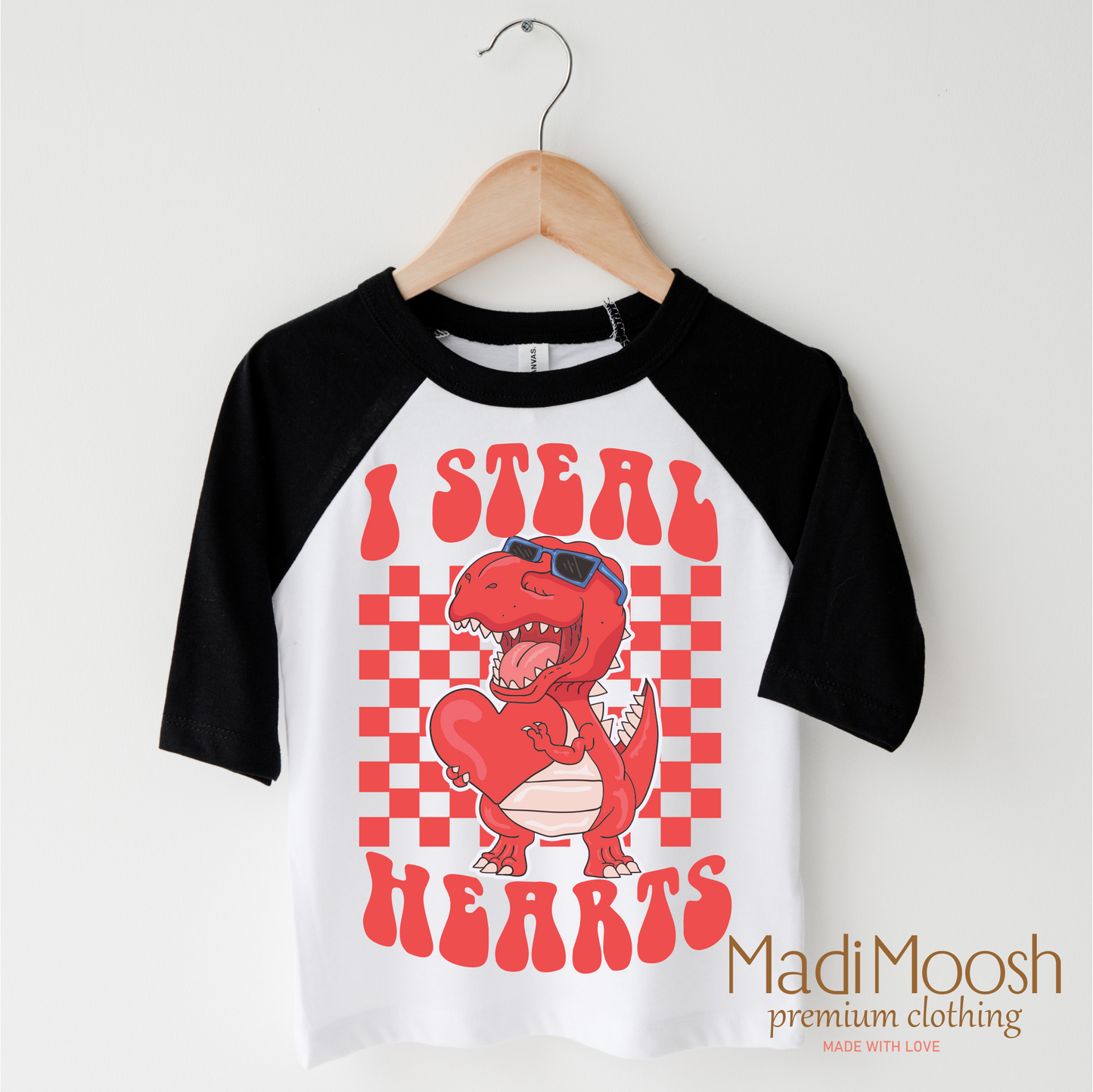 I Steal Hearts Dinosaur Valentine's Day Shirt - Valentine Tee