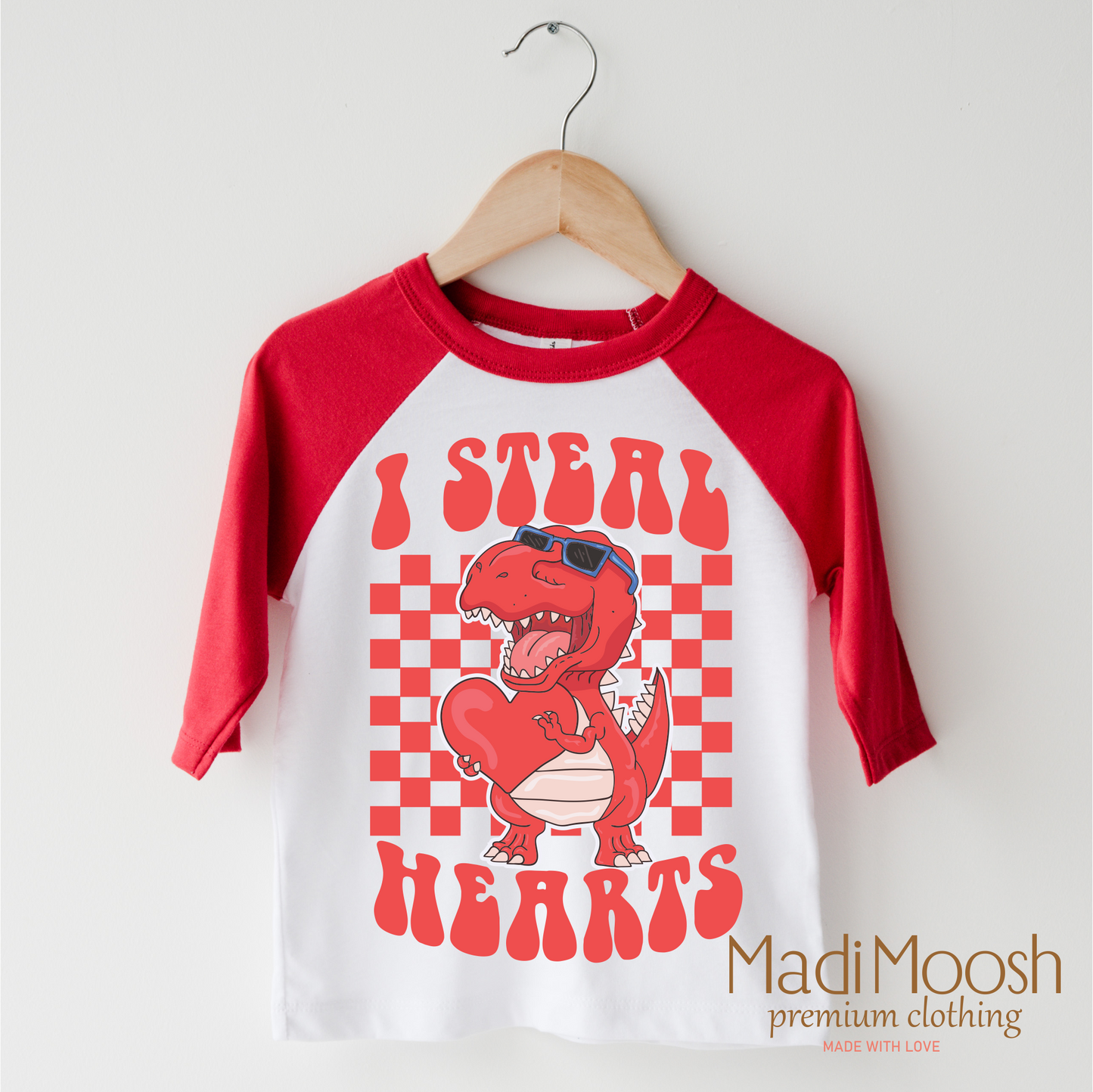I Steal Hearts Dinosaur Valentine's Day Shirt - Valentine Tee