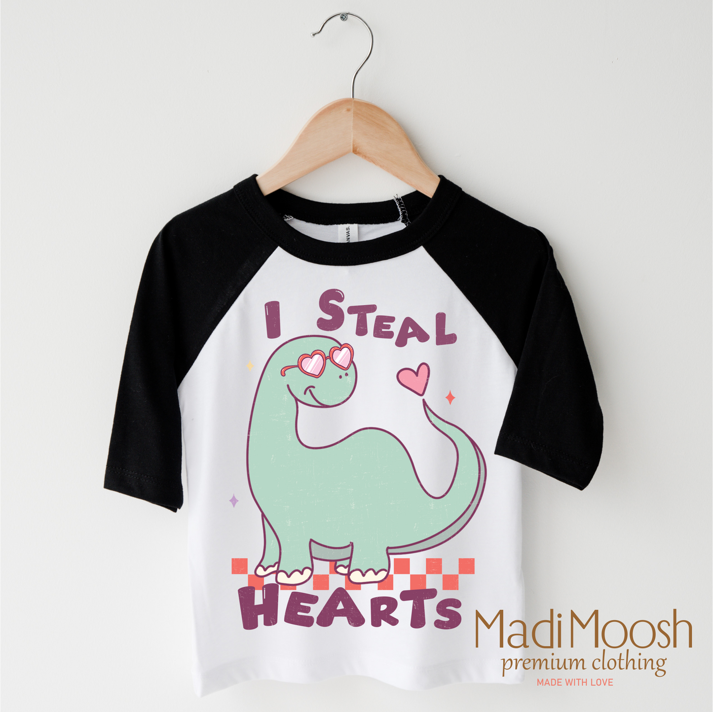I Steal Hearts Dinosaur Valentine's Day Shirt - Valentine Tee