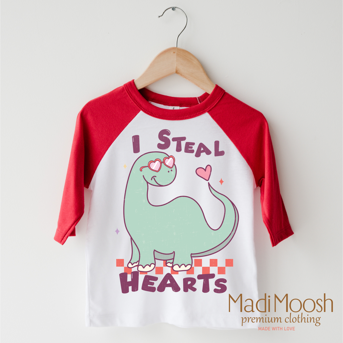 I Steal Hearts Dinosaur Valentine's Day Shirt - Valentine Tee