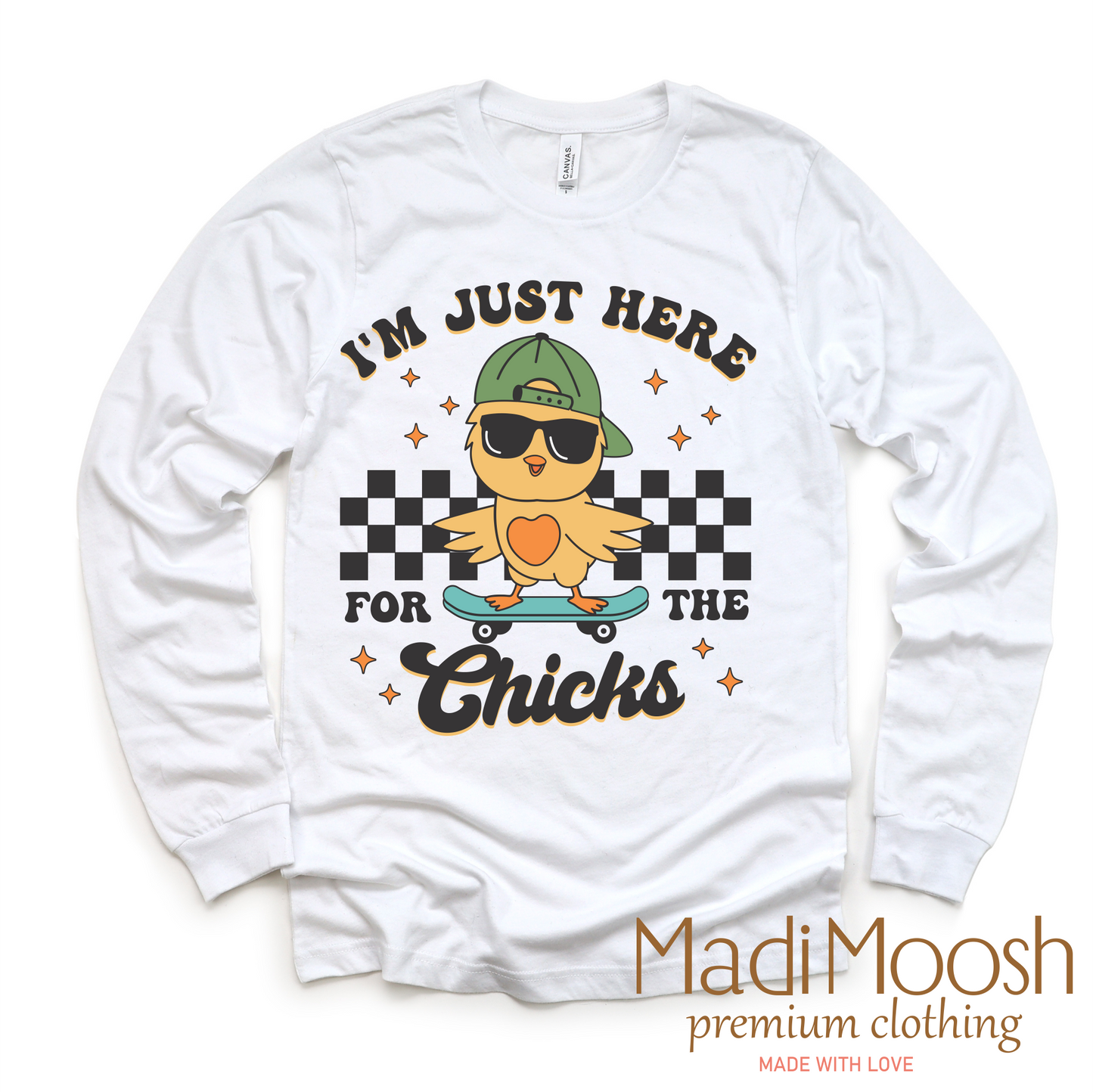 I'm Just Here For The Chicks Easter Shirt - Kids Easter Tee