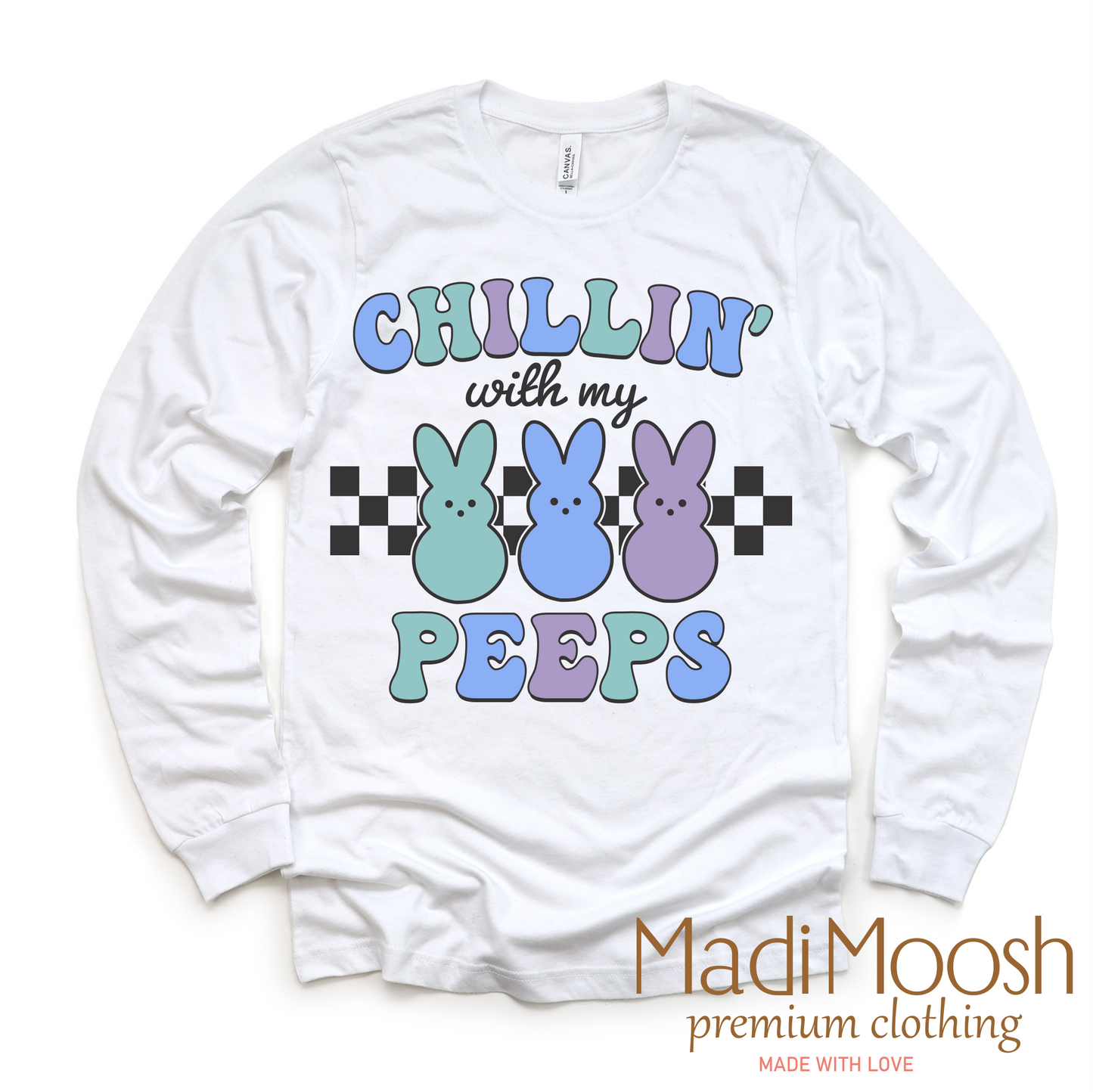 Chillin With My Peeps Easter Bunny Shirt - Kids Easter Tee