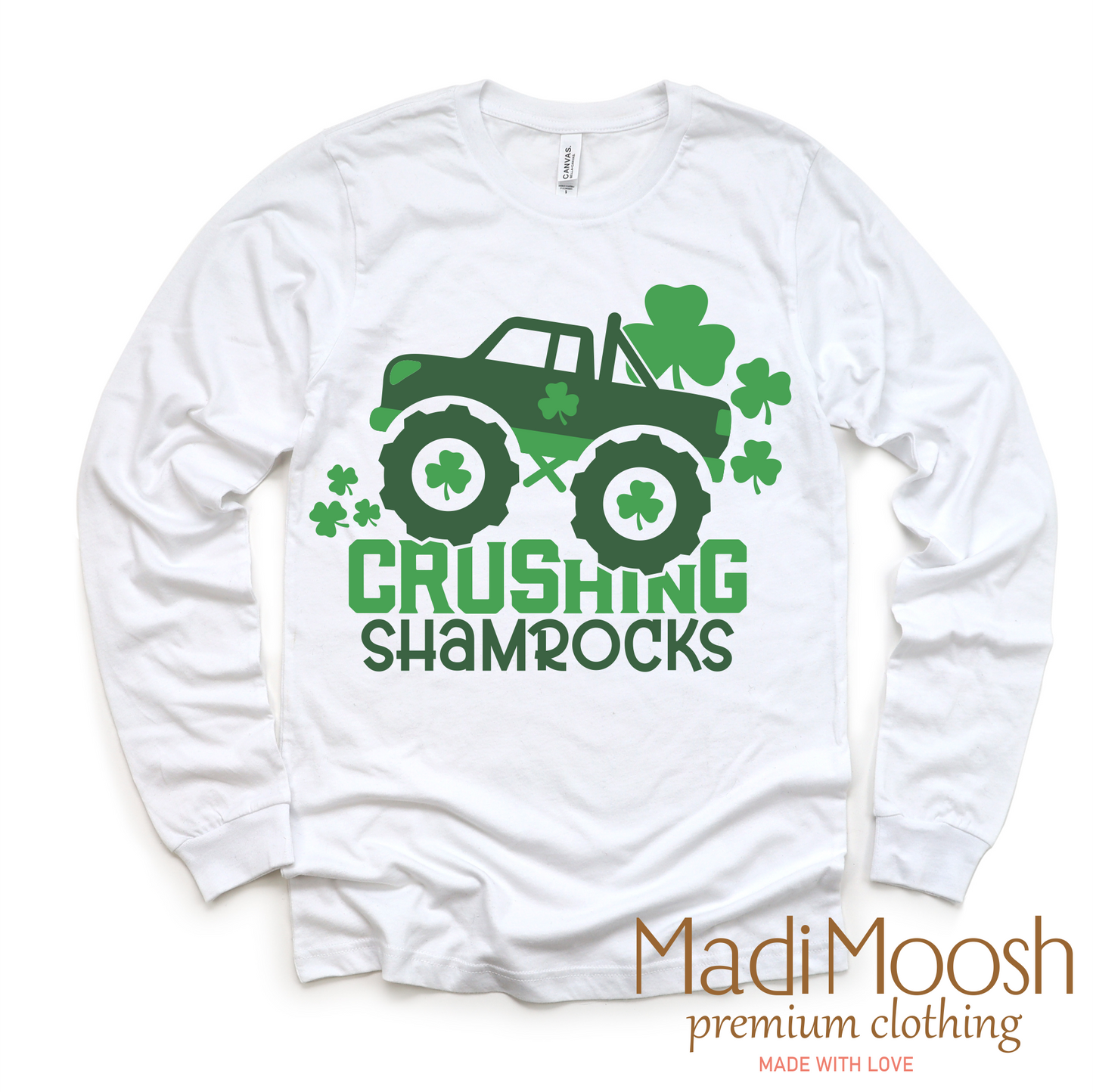 Crushing Shamrocks St. Patrick's Day Shirt - Monster Truck St. Patrick's Day Tee