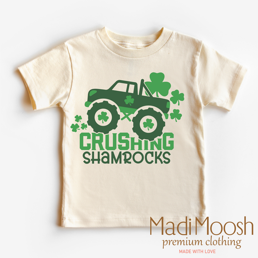 Crushing Shamrocks St. Patrick's Day Shirt - Monster Truck St. Patrick's Day Tee