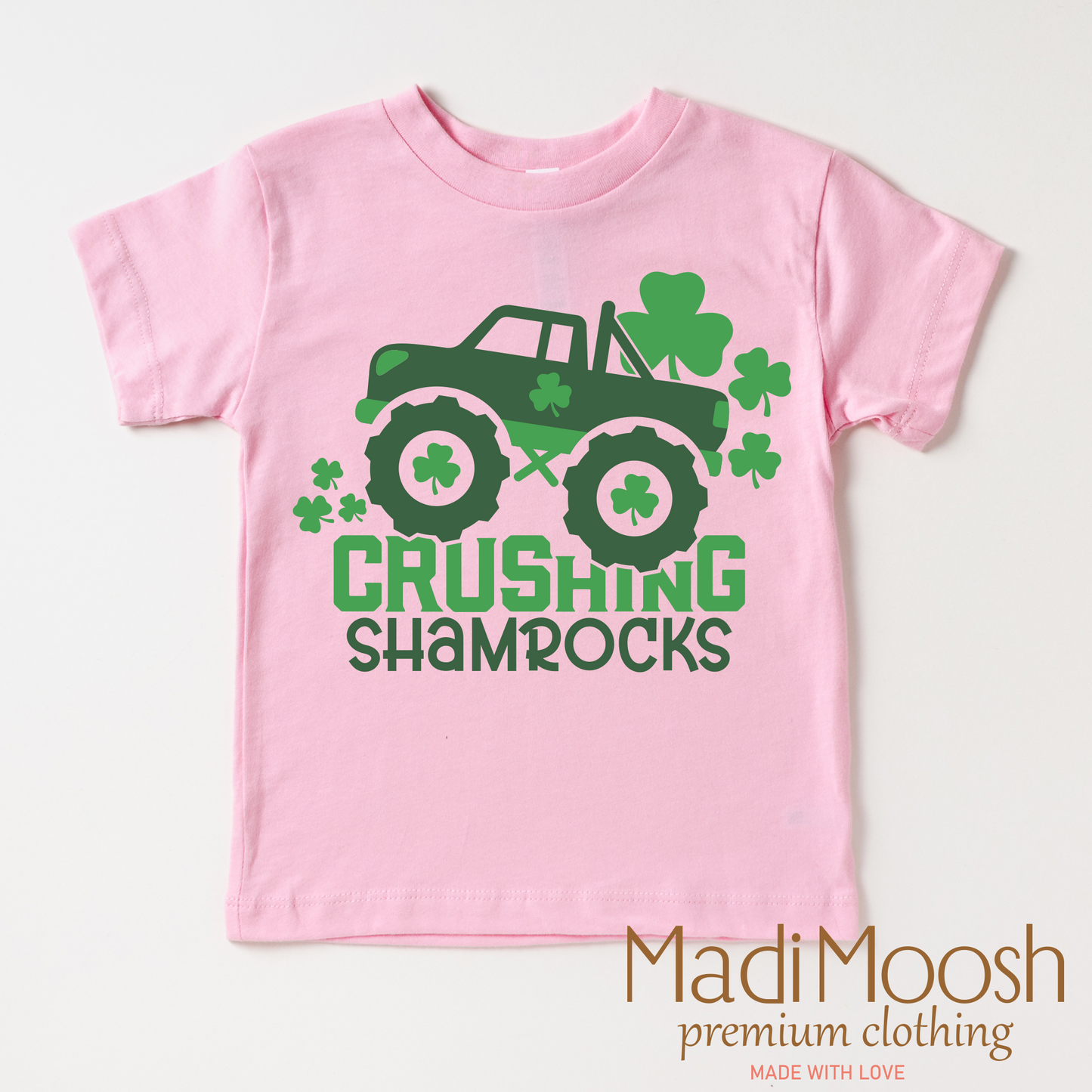 Crushing Shamrocks St. Patrick's Day Shirt - Monster Truck St. Patrick's Day Tee