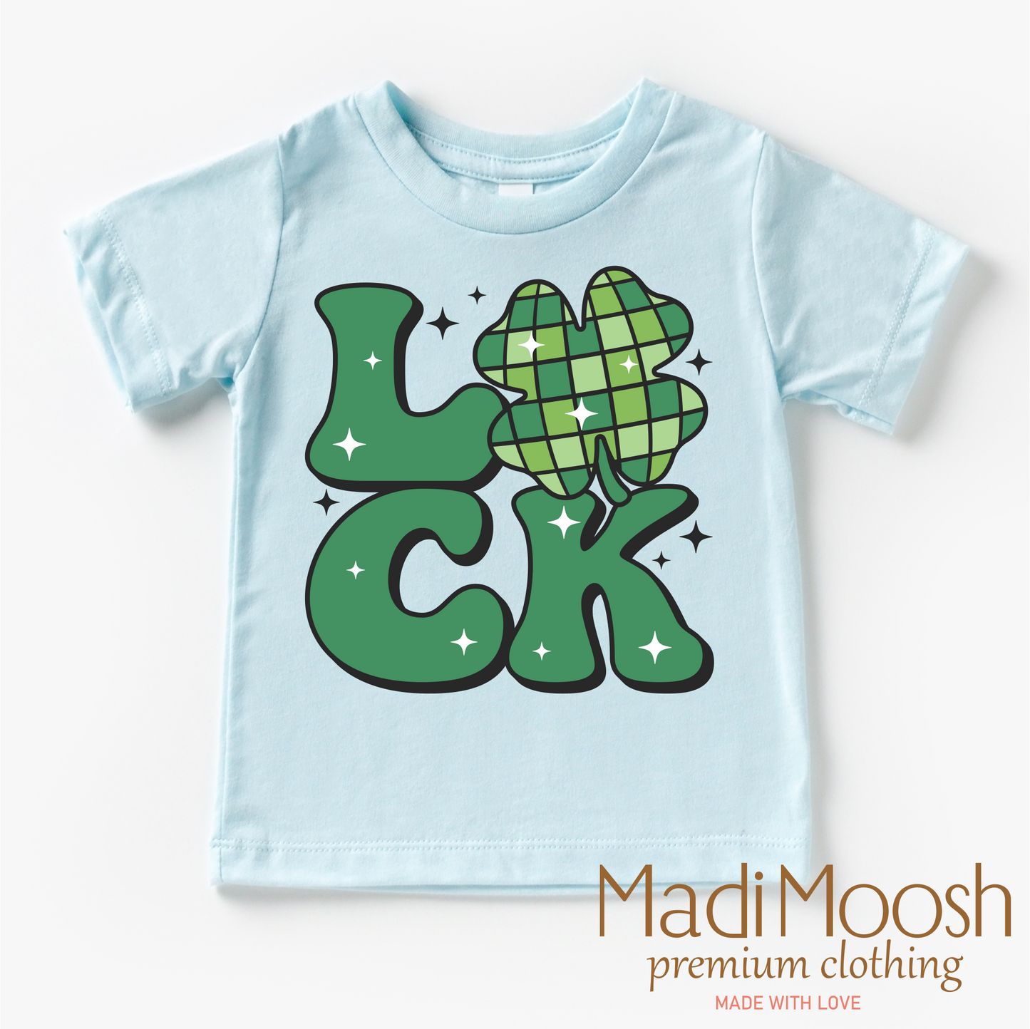 Luck Shamrock Retro St. Patrick's Day  Shirt - Kids St Patrick's Day Tee
