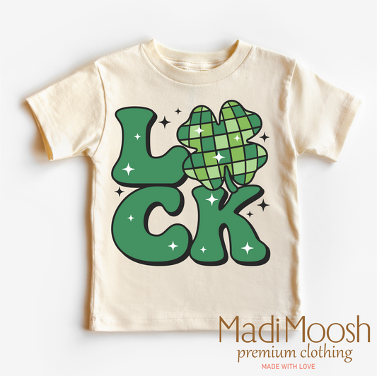 Luck Shamrock Retro St. Patrick's Day  Shirt - Kids St Patrick's Day Tee