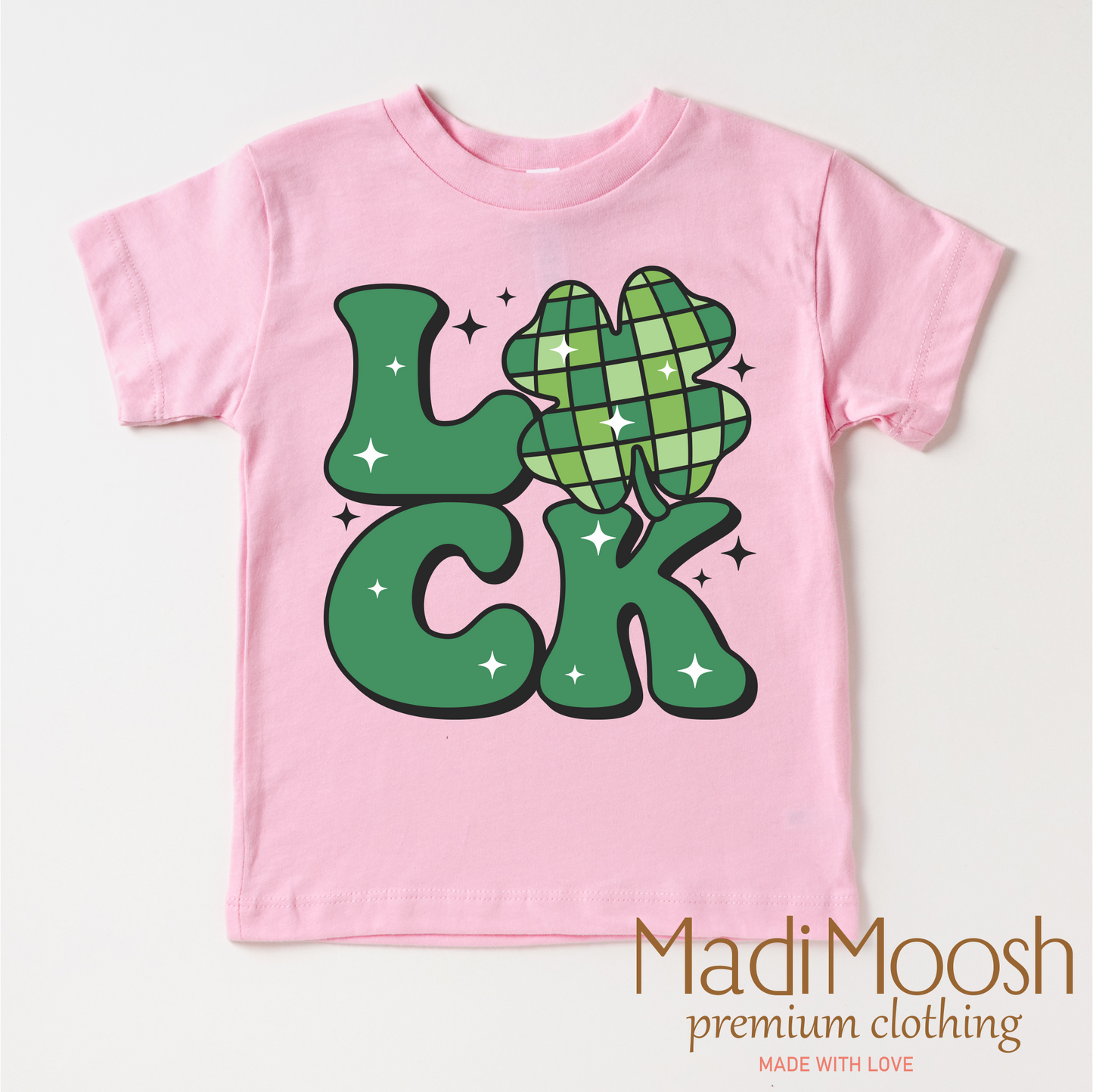 Luck Shamrock Retro St. Patrick's Day  Shirt - Kids St Patrick's Day Tee