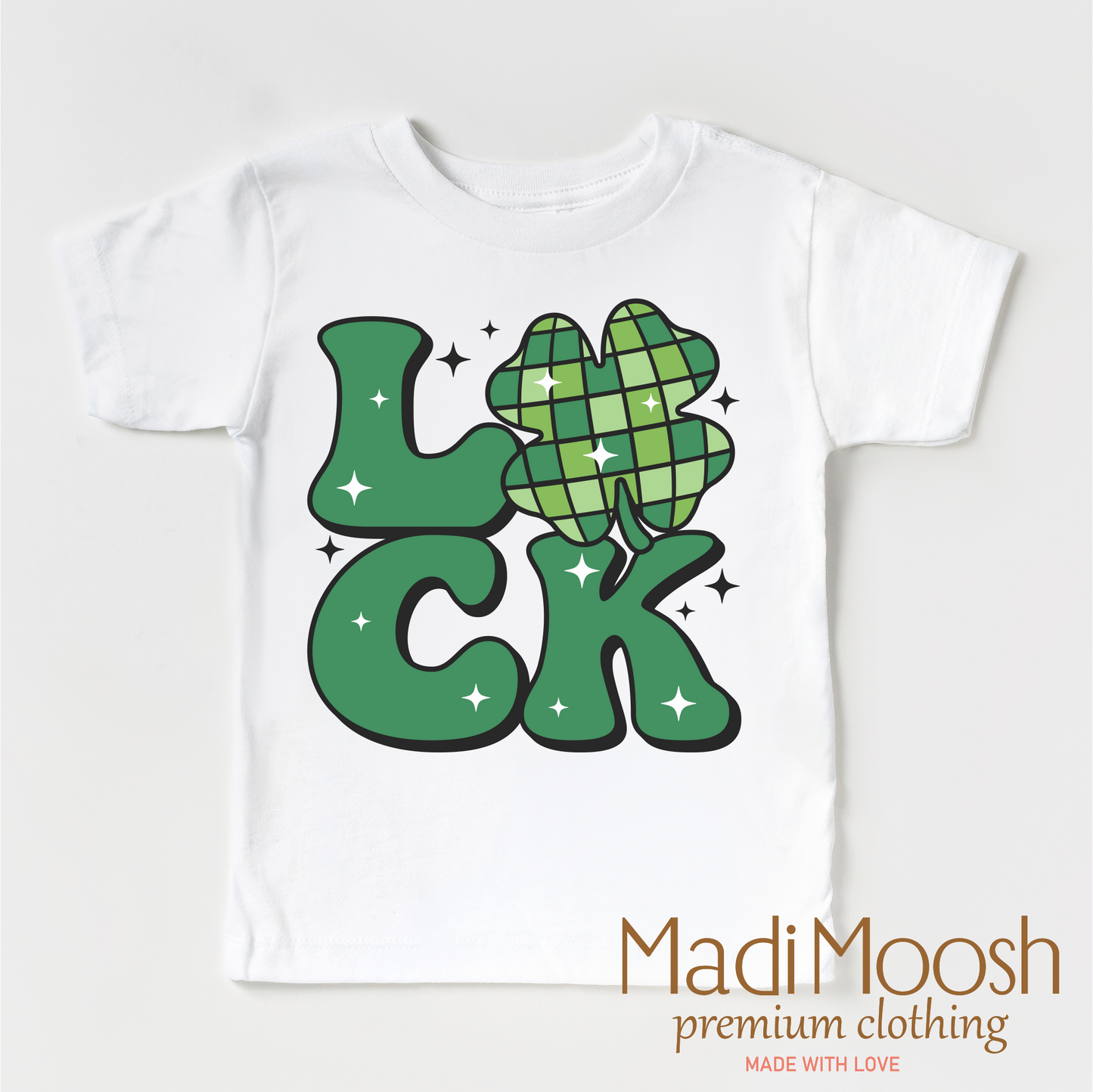Luck Shamrock Retro St. Patrick's Day  Shirt - Kids St Patrick's Day Tee