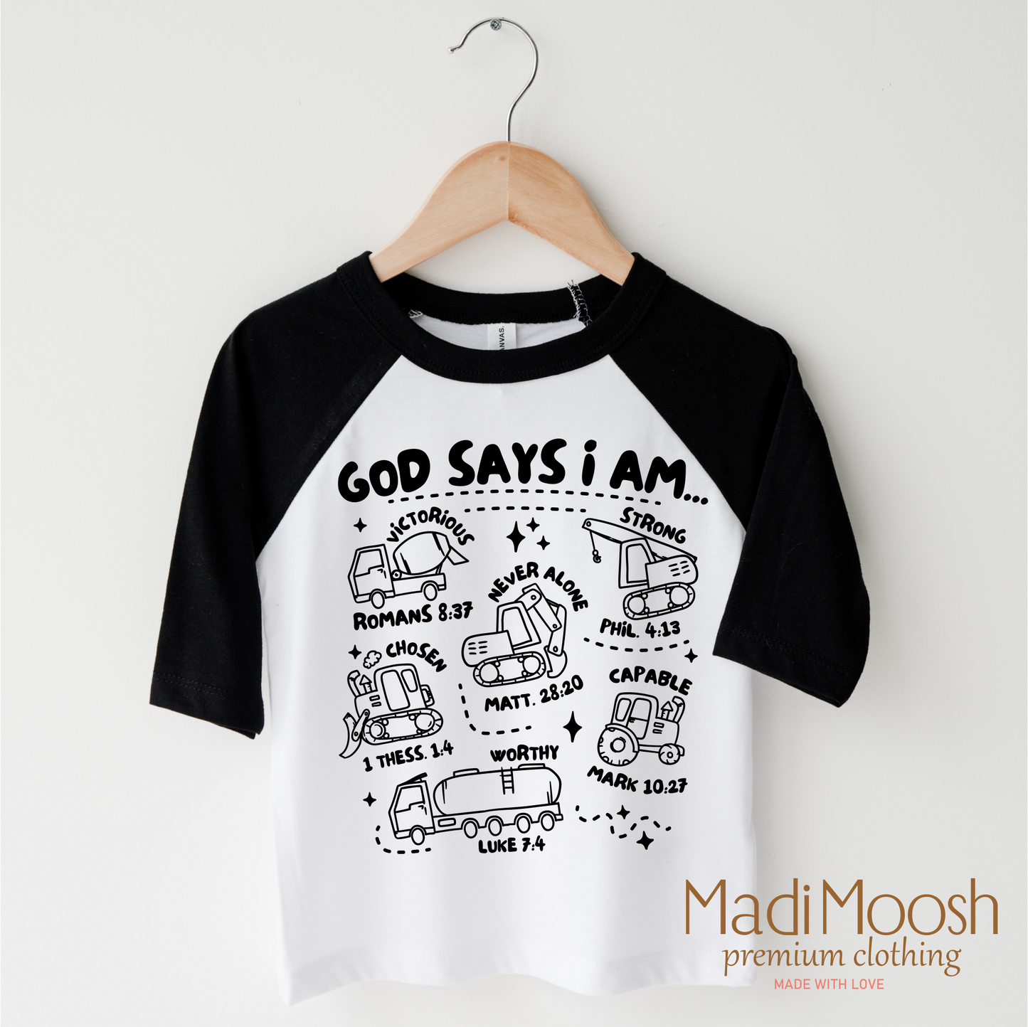 God Says I Am Construction Christian Shirt Bella Canvas