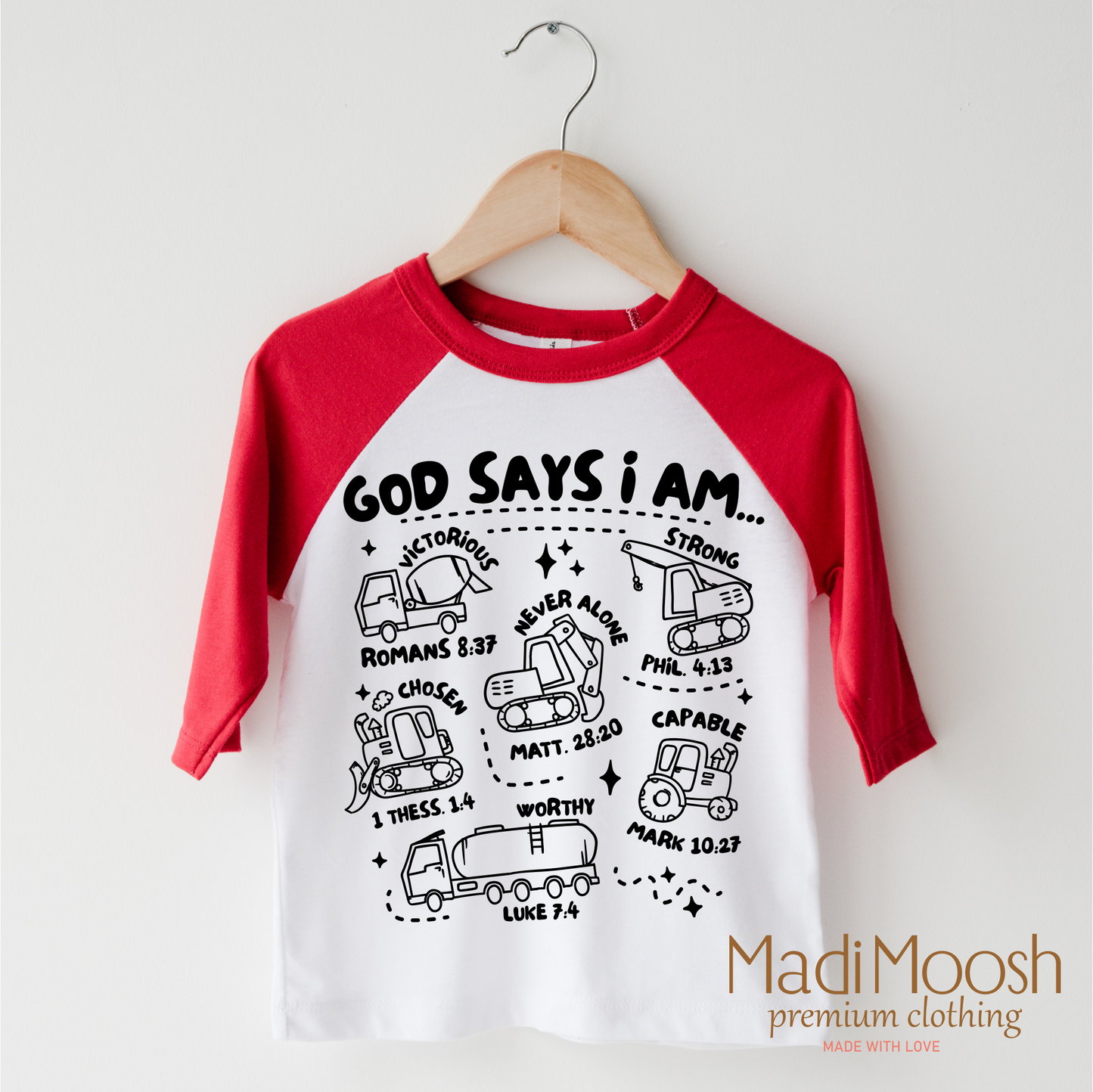 God Says I Am Construction Christian Shirt Bella Canvas