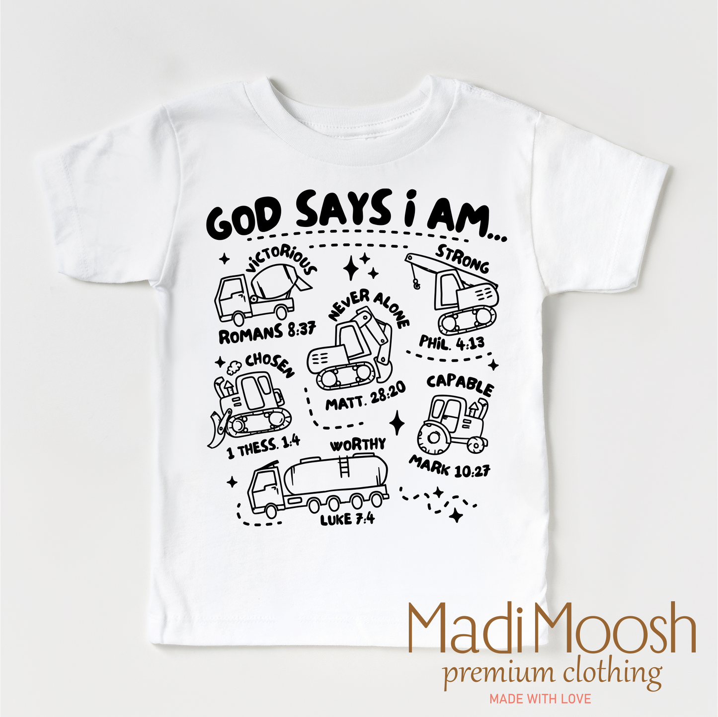 God Says I Am Construction Christian Shirt Bella Canvas