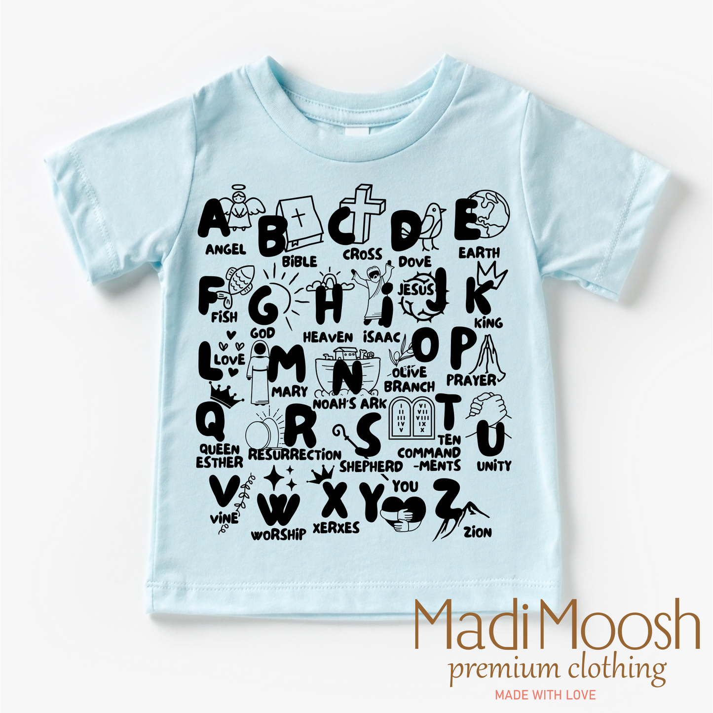 Christian Alphabet Bible Shirt Christian Shirt Madi Moosh
