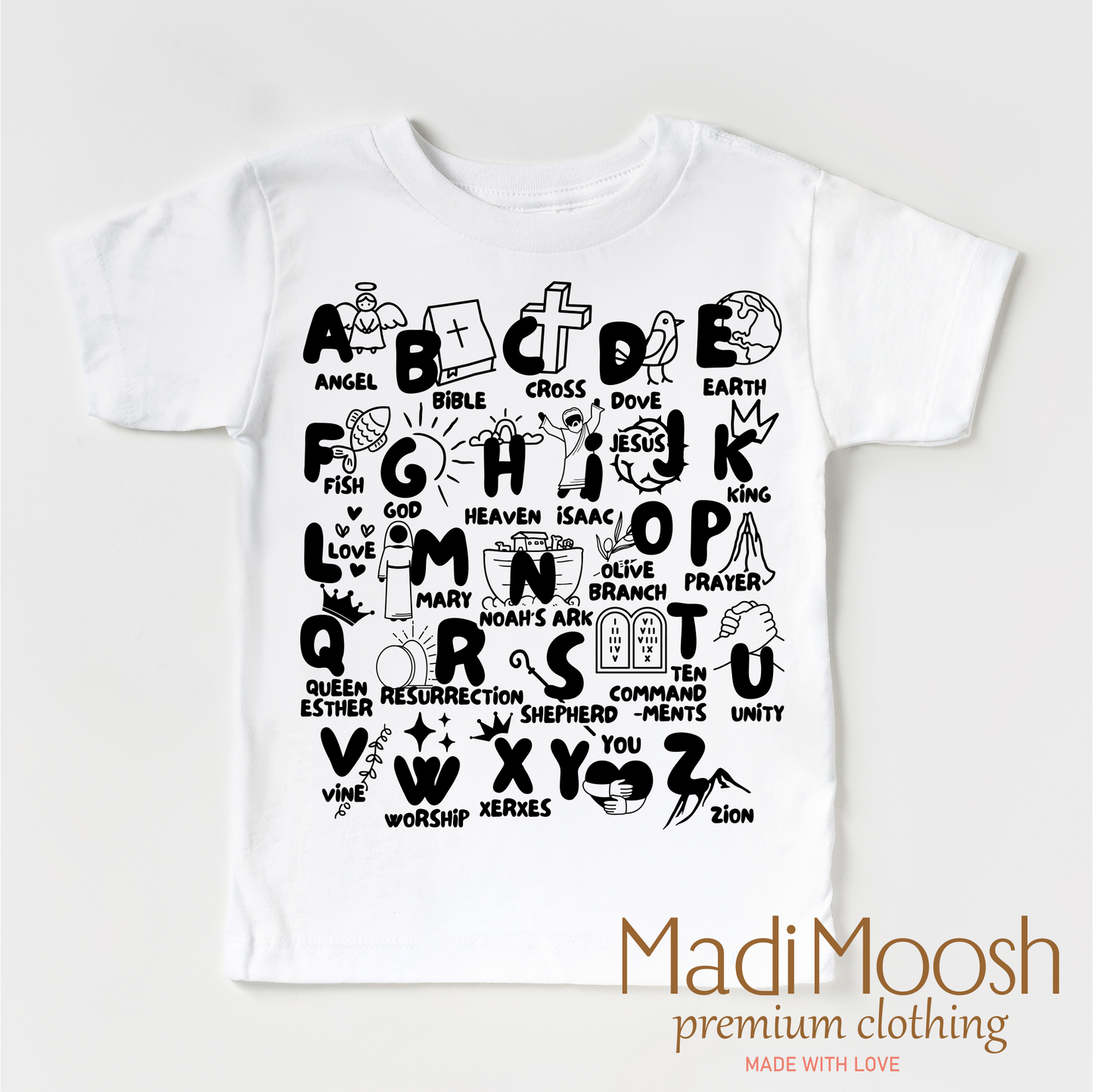Christian Alphabet Bible Shirt Christian Shirt Madi Moosh
