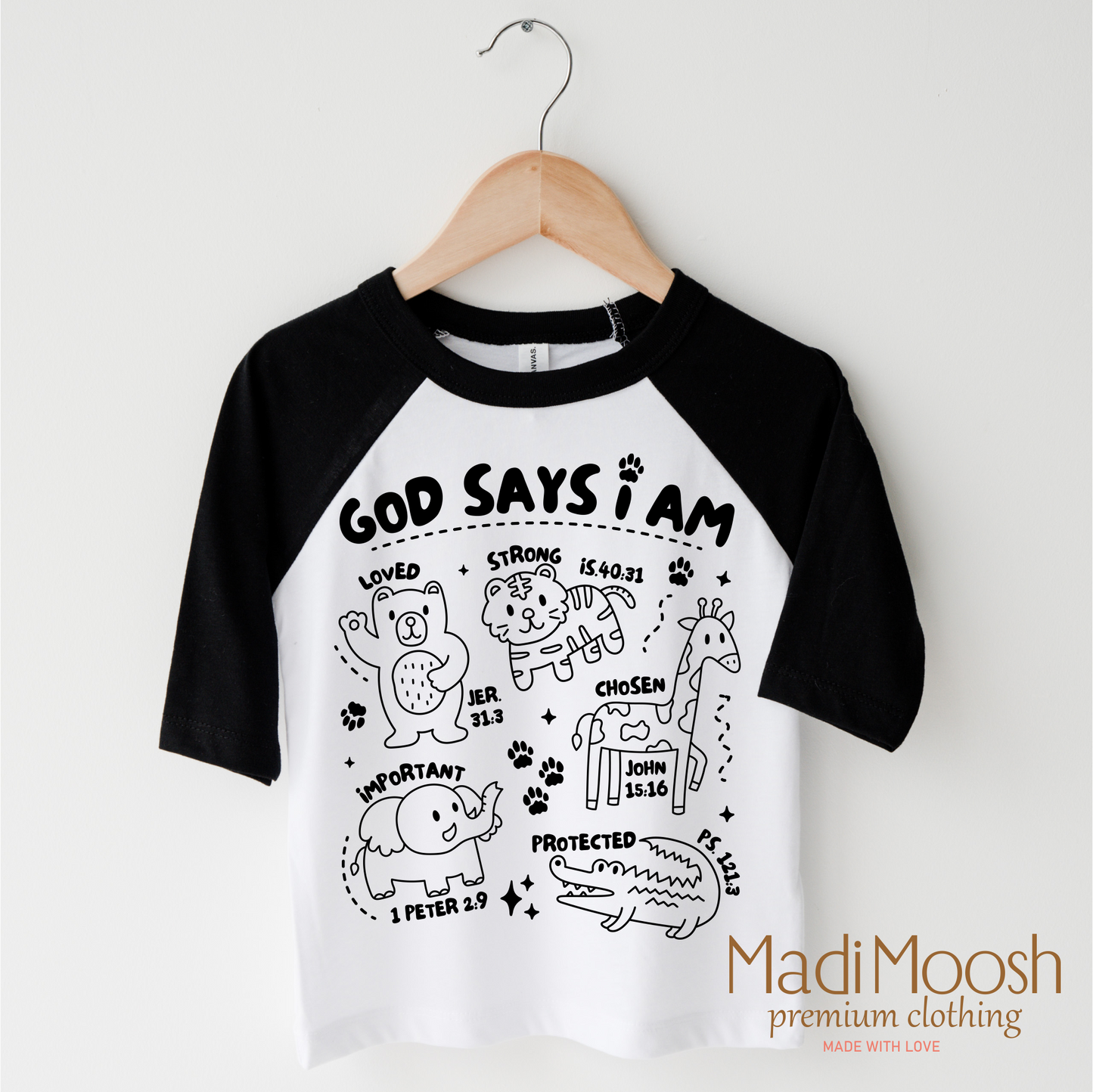God Says I Am Zoo Animals Christian Shirt Bella Canvas