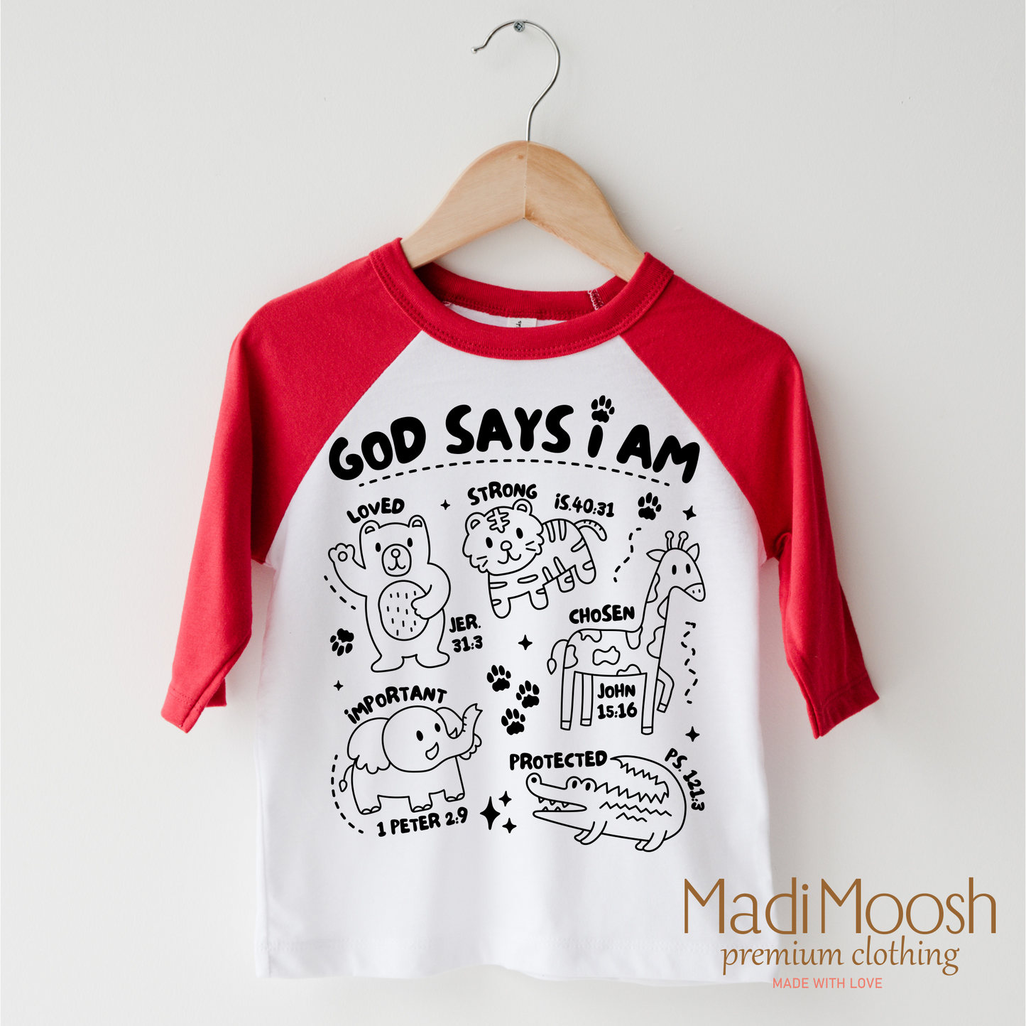 God Says I Am Zoo Animals Christian Shirt Bella Canvas