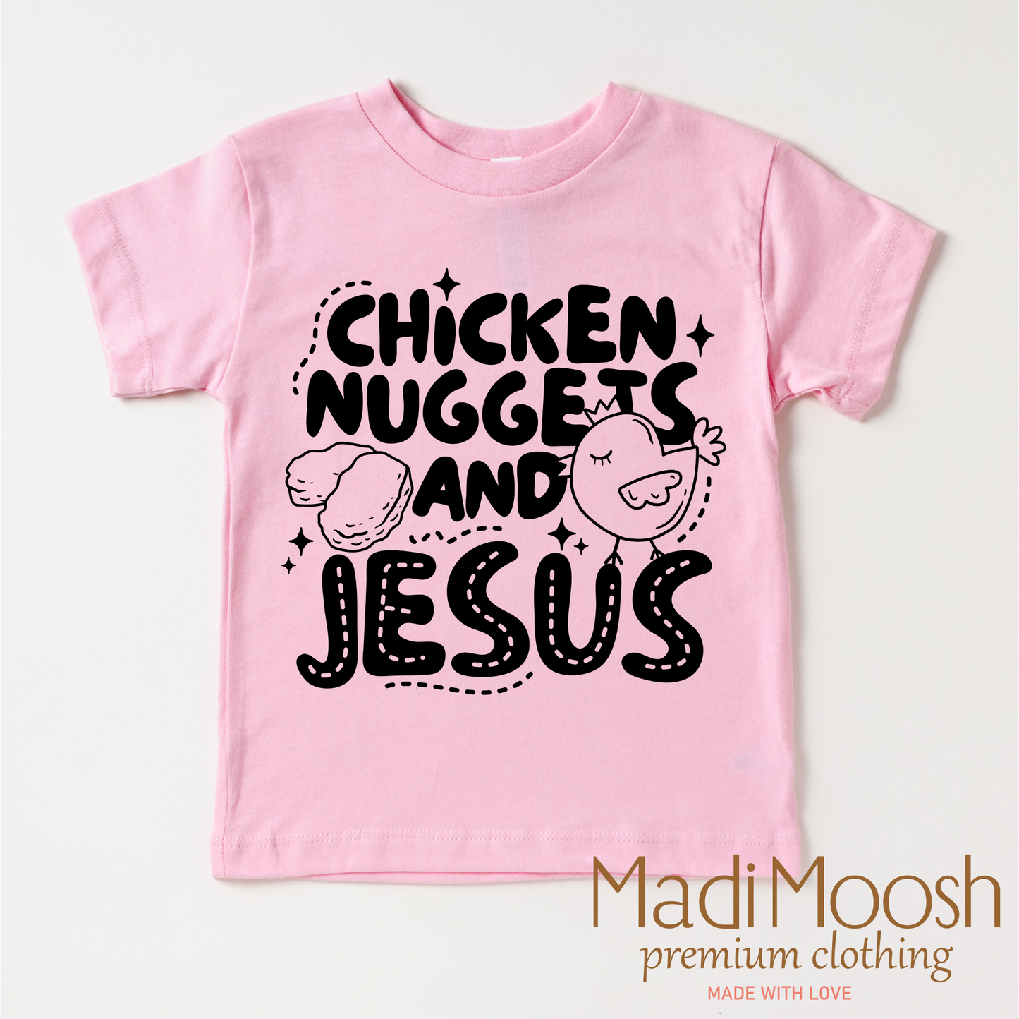 Chicken Nuggets And Jesus Christian Shirt Bella Canvas