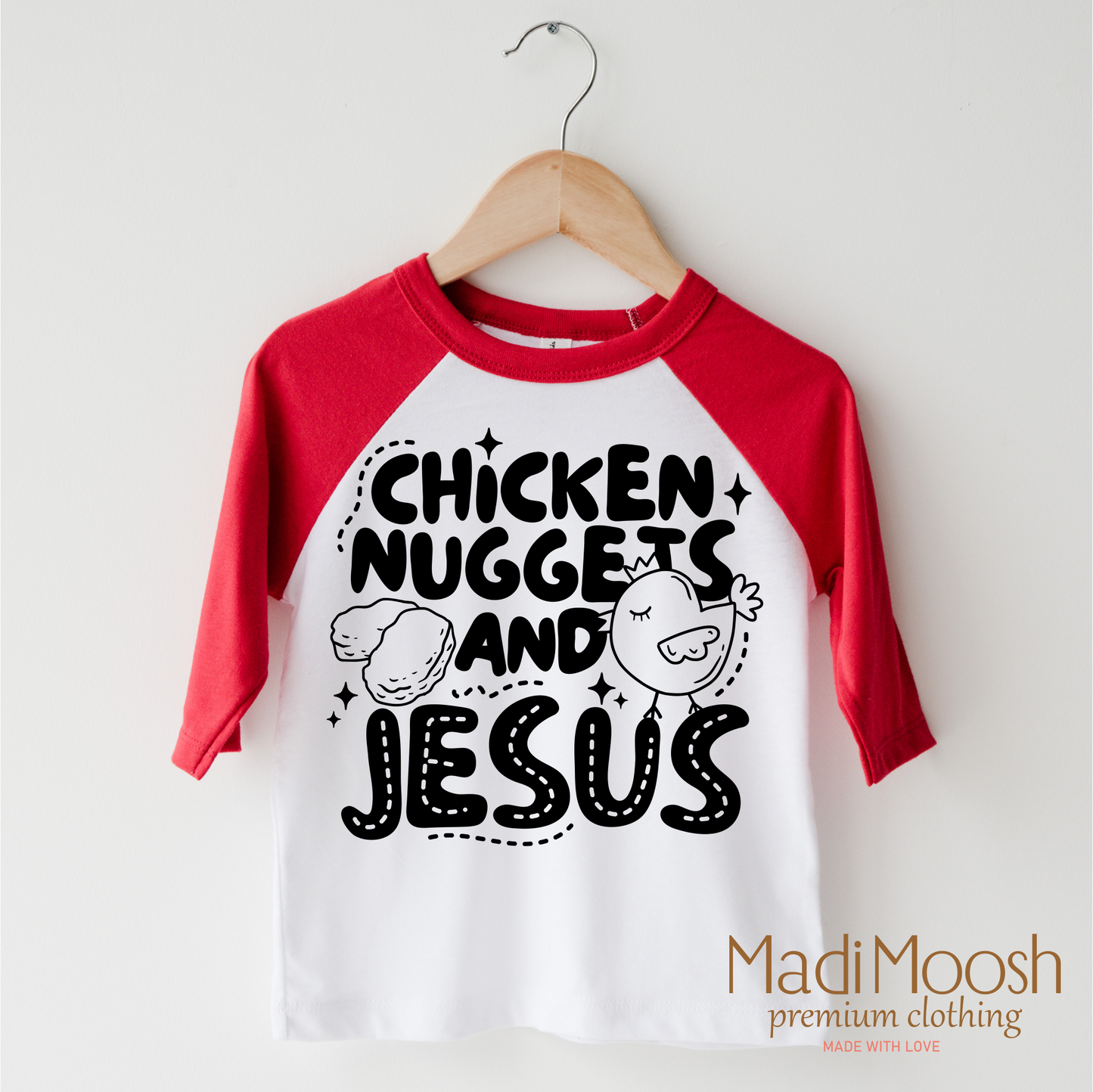 Chicken Nuggets And Jesus Christian Shirt Bella Canvas