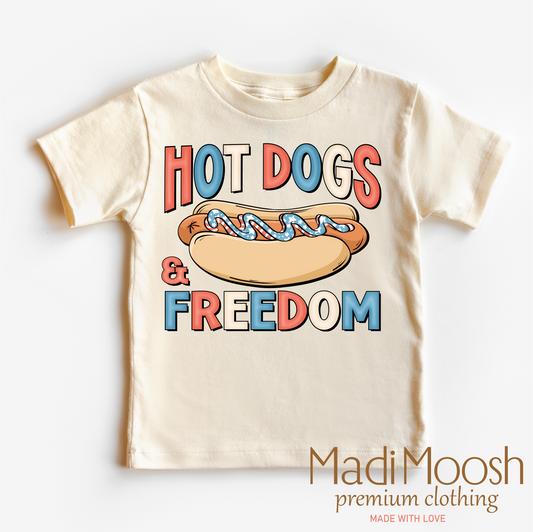 Hot Dogs And Freedom July 4th Shirt Bella Canvas