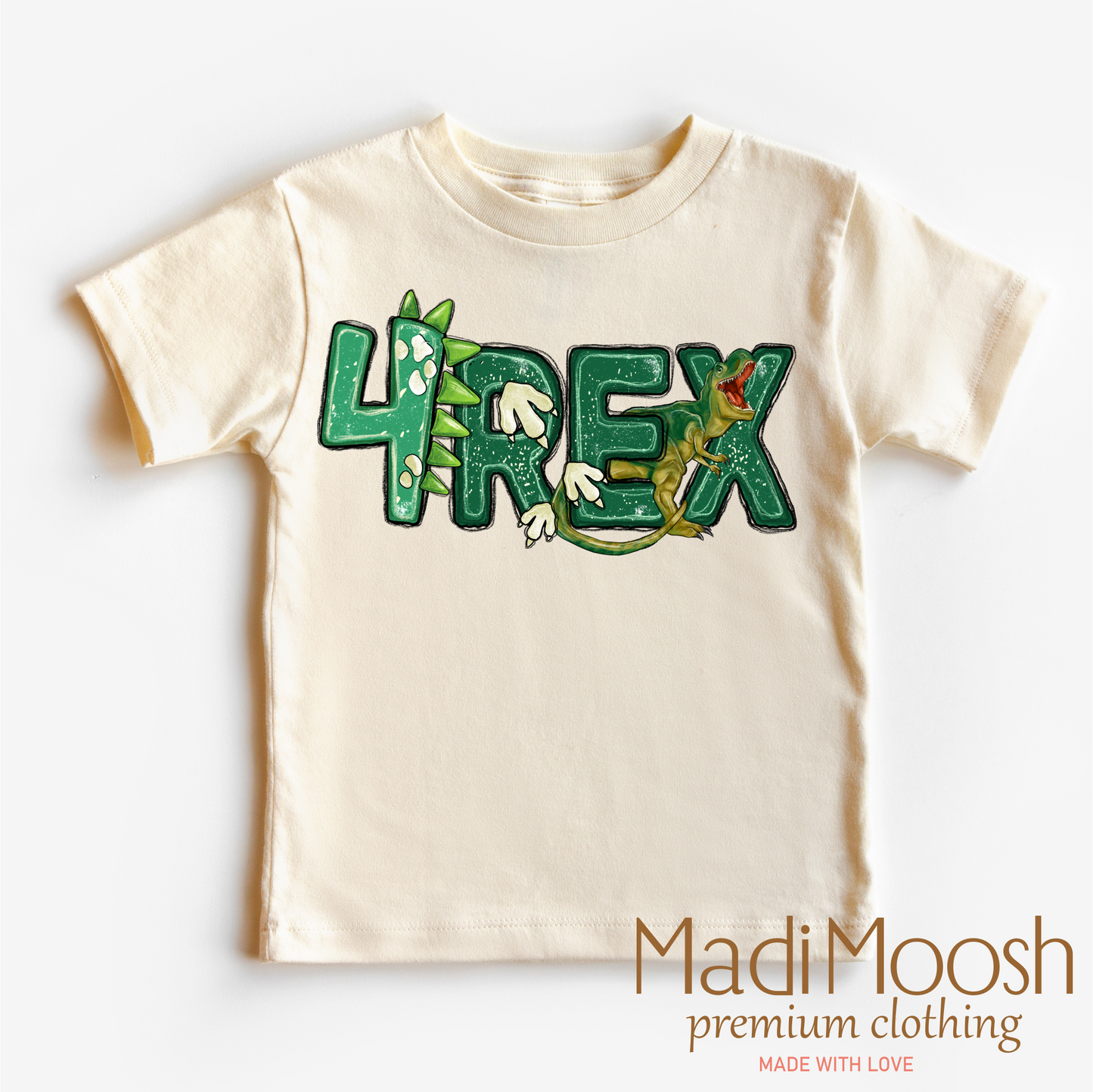 Boys Dinosaur Birthday Shirt Four Rex Birthday Shirt Madi Moosh