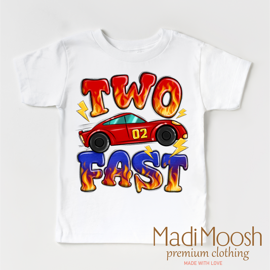 Two Fast Birthday Shirt - Race Car Birthday