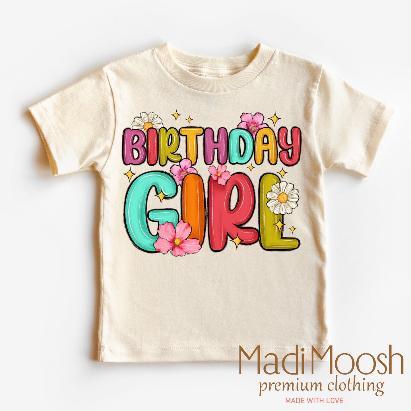 Birthday Girl Flower Shirt Bella Canvas Birthday Shirt Madi Moosh