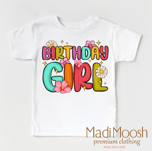 Birthday Girl Flower Shirt Bella Canvas Birthday Shirt Madi Moosh