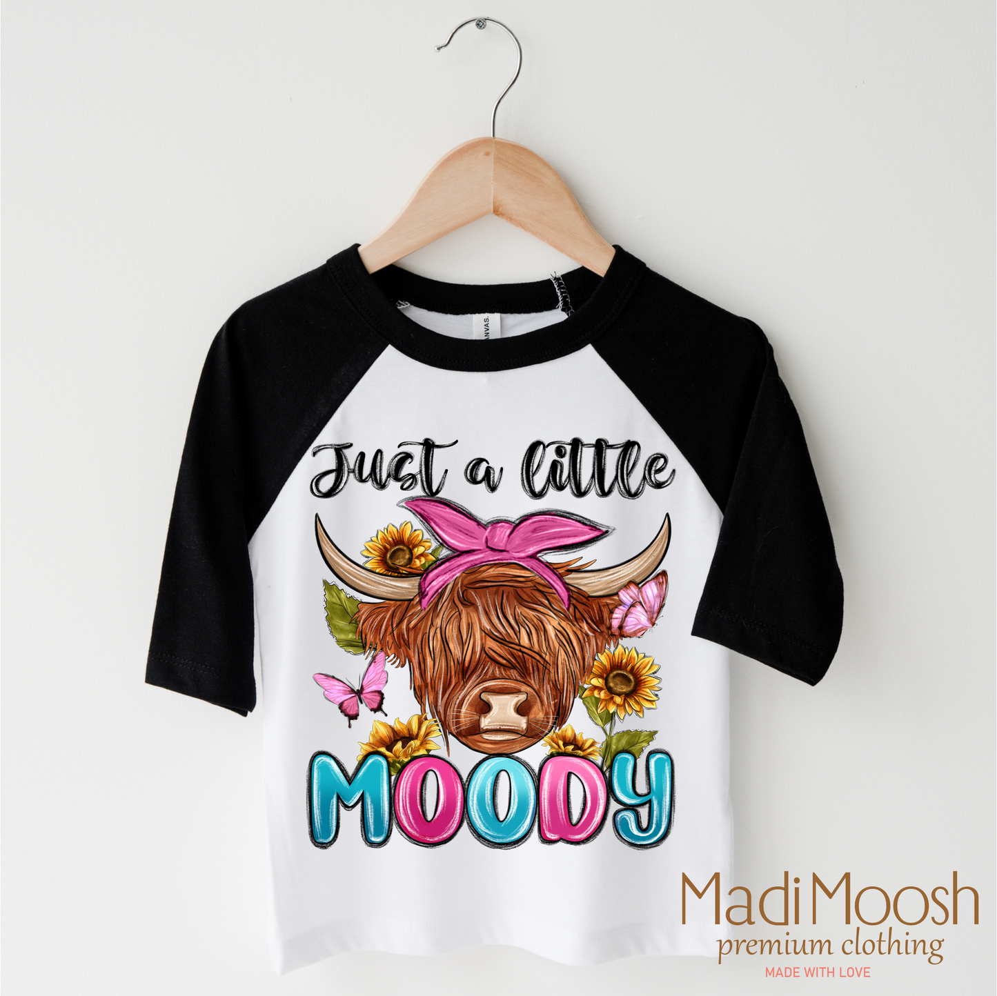 Just A Little Moody Highland Cow Shirt - Farm Tee