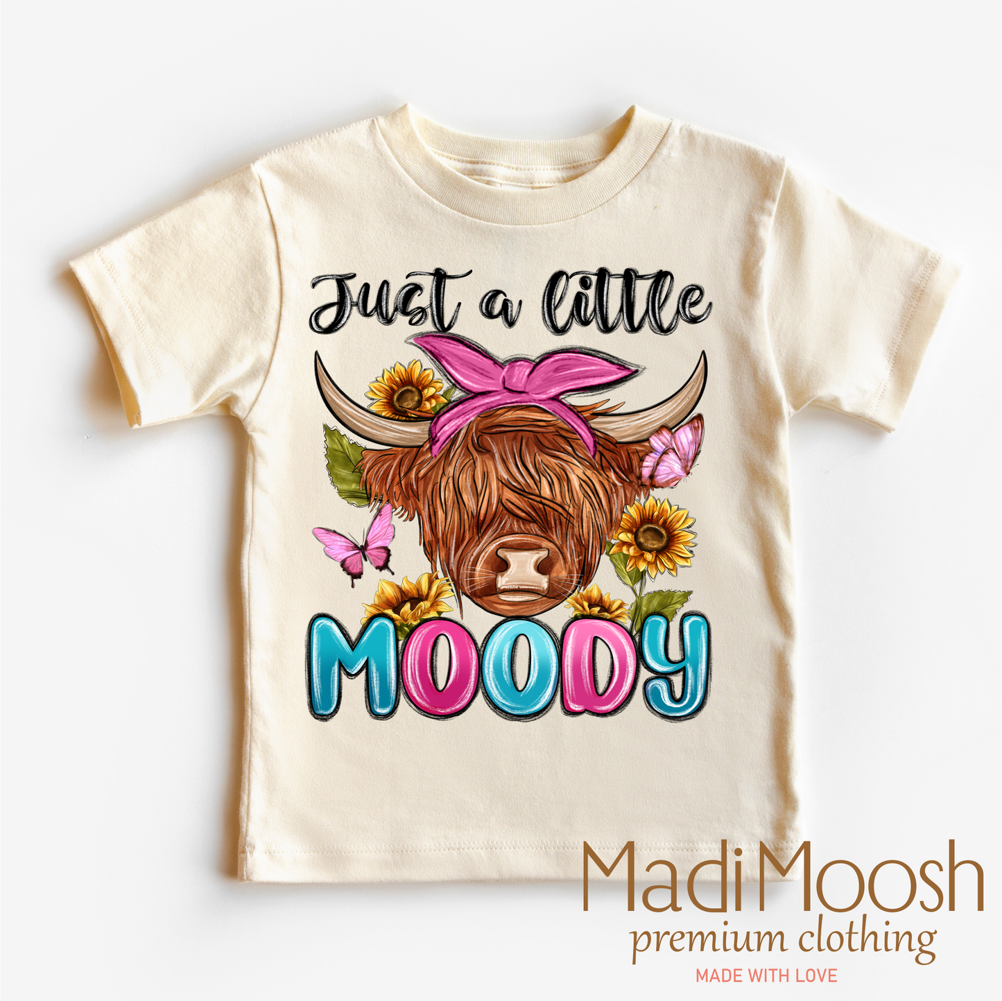 Just A Little Moody Highland Cow Shirt - Farm Tee