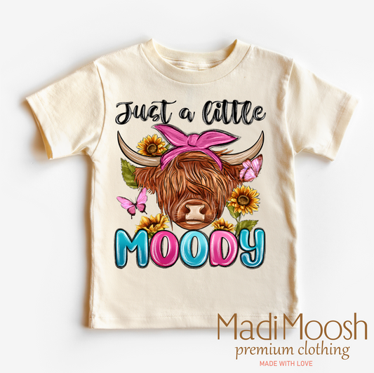 Just A Little Moody Highland Cow Shirt - Farm Tee