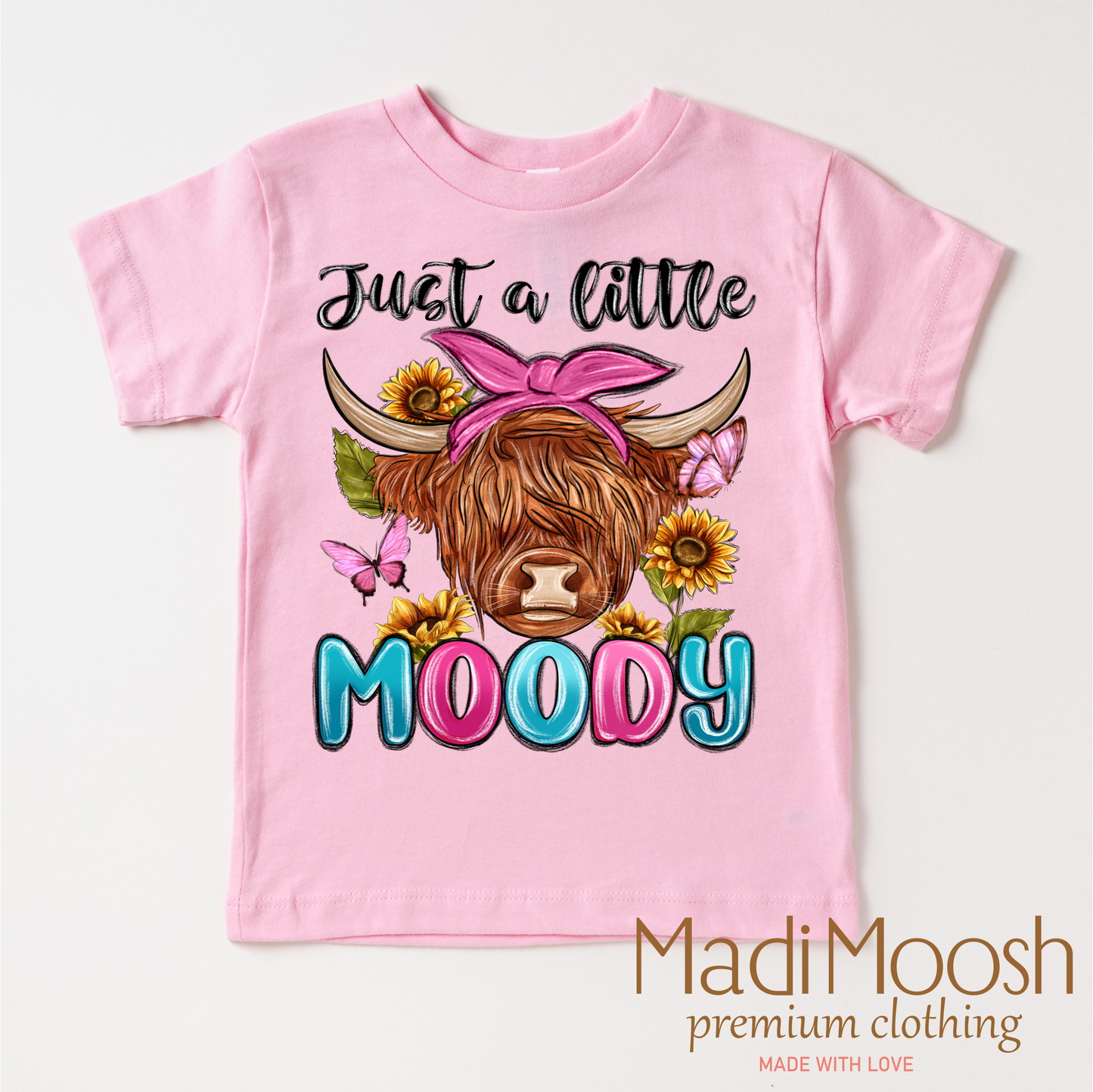 Just A Little Moody Highland Cow Shirt - Farm Tee