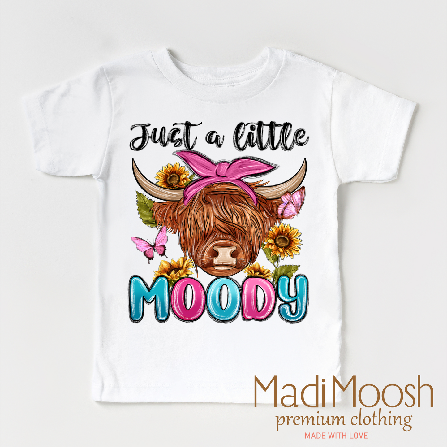 Just A Little Moody Highland Cow Shirt - Farm Tee
