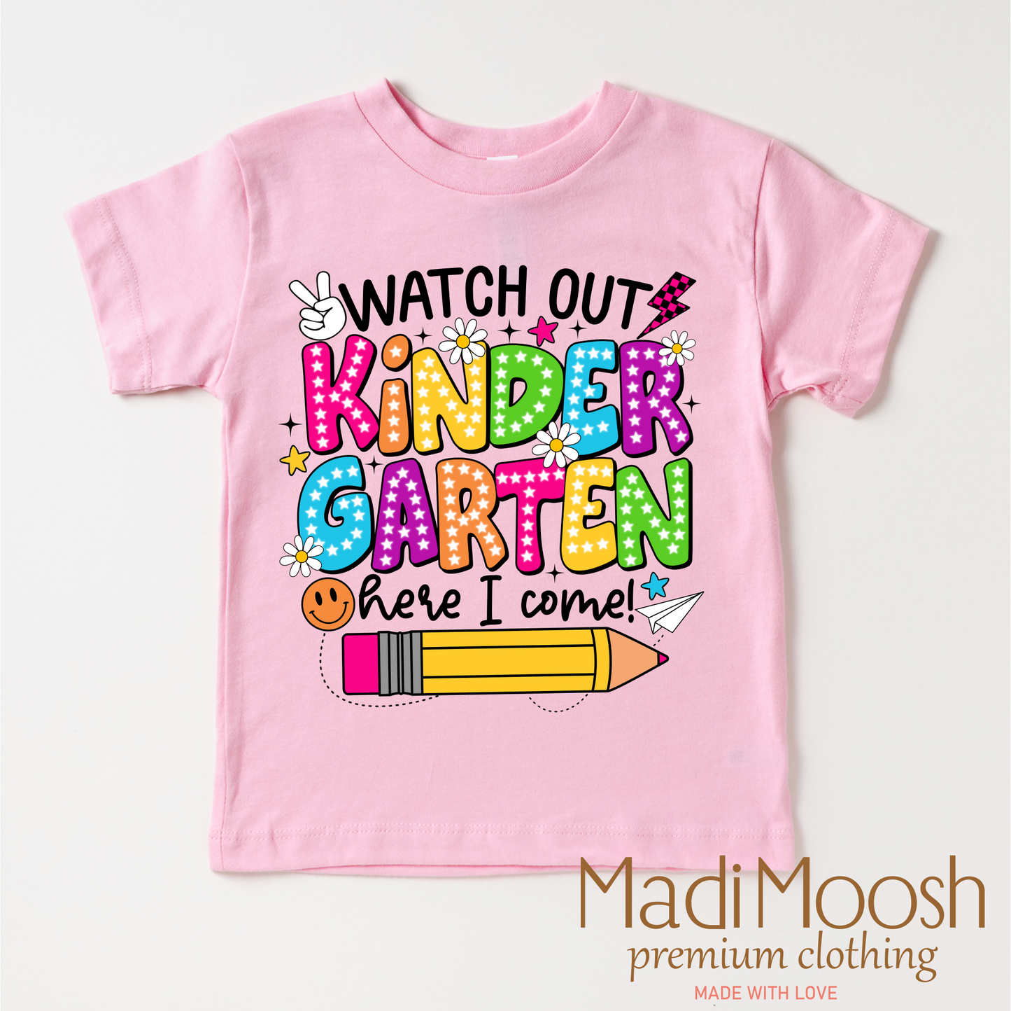 Watch Out Kindergarten Here I Come Cotton Back To School Shirt