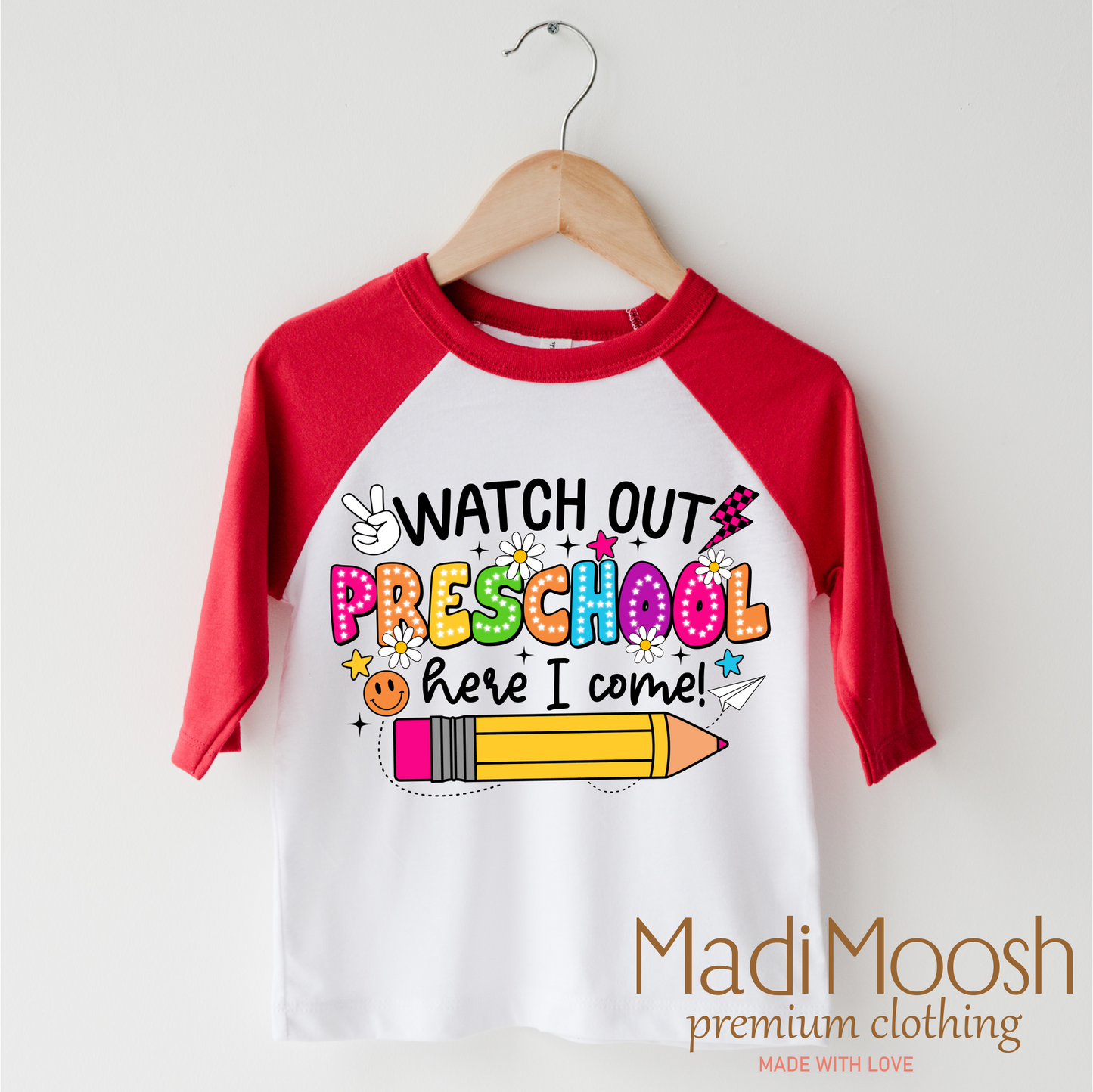 Watch Out Preschool Here I Come Shirt Cotton Back To School Shirt Madi Moosh