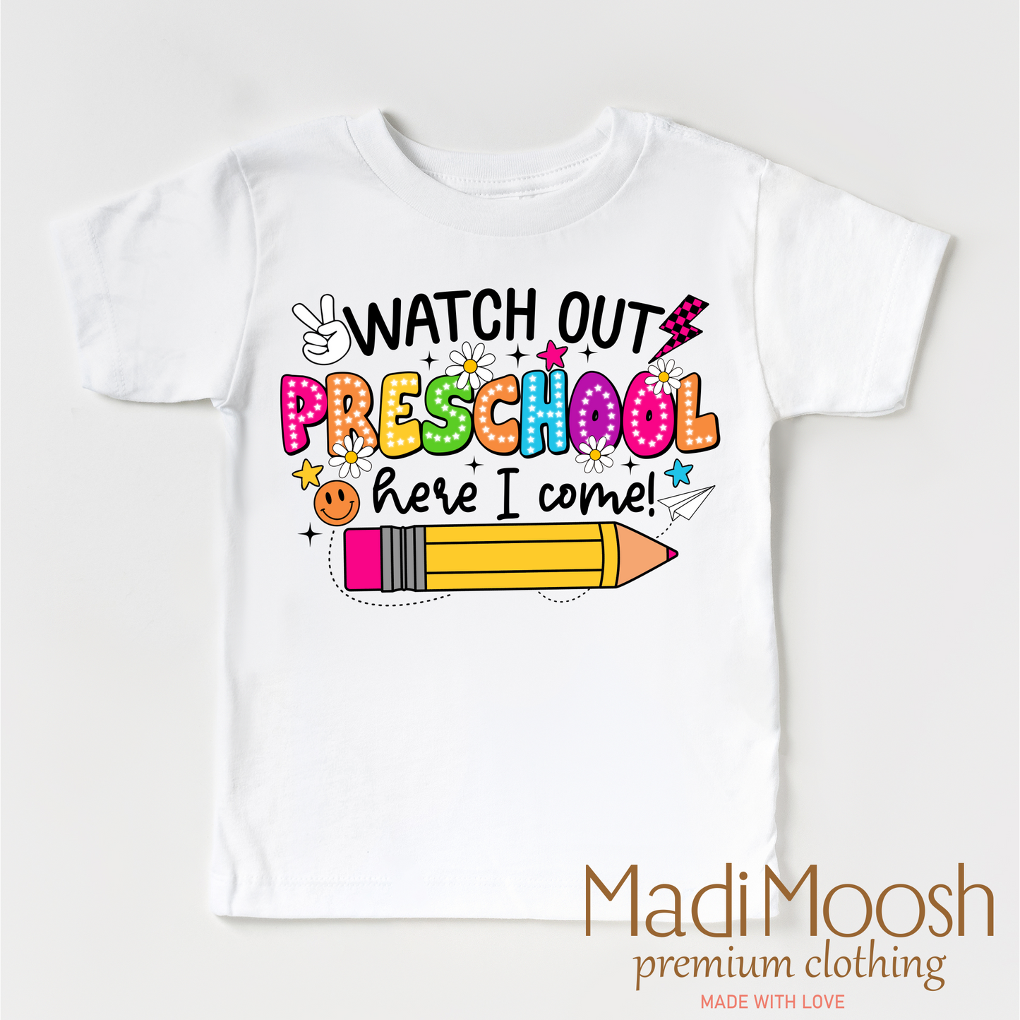 Watch Out Preschool Here I Come Shirt Cotton Back To School Shirt Madi Moosh
