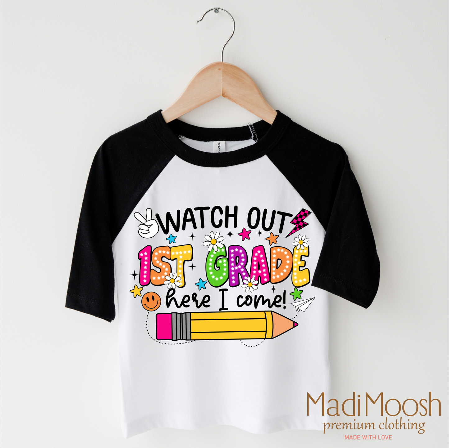 Watch Out 1st Grade Here I Come Shirt Back To School Bella Canvas