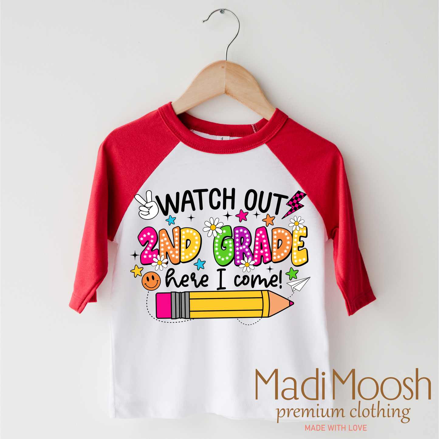 Watch Out 2nd Grade Here I Come Cotton Back To School Shirt