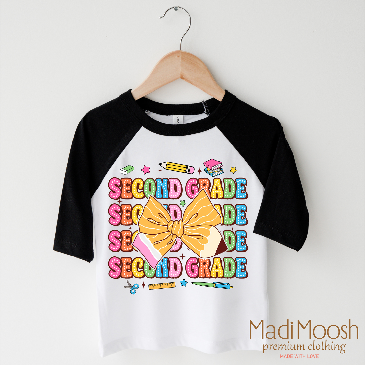 Second Grade Cute Back To School Shirt Bella Canvas Madi Moosh