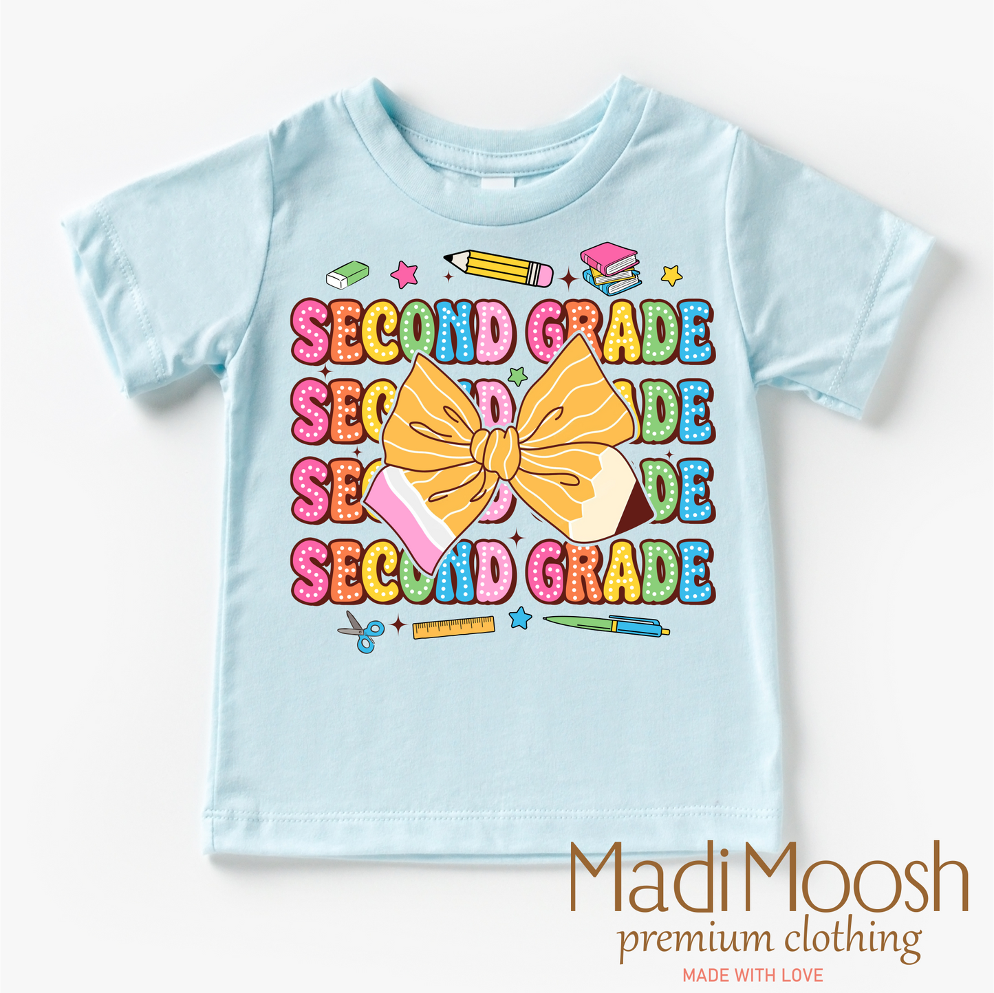 Second Grade Cute Back To School Shirt Bella Canvas Madi Moosh