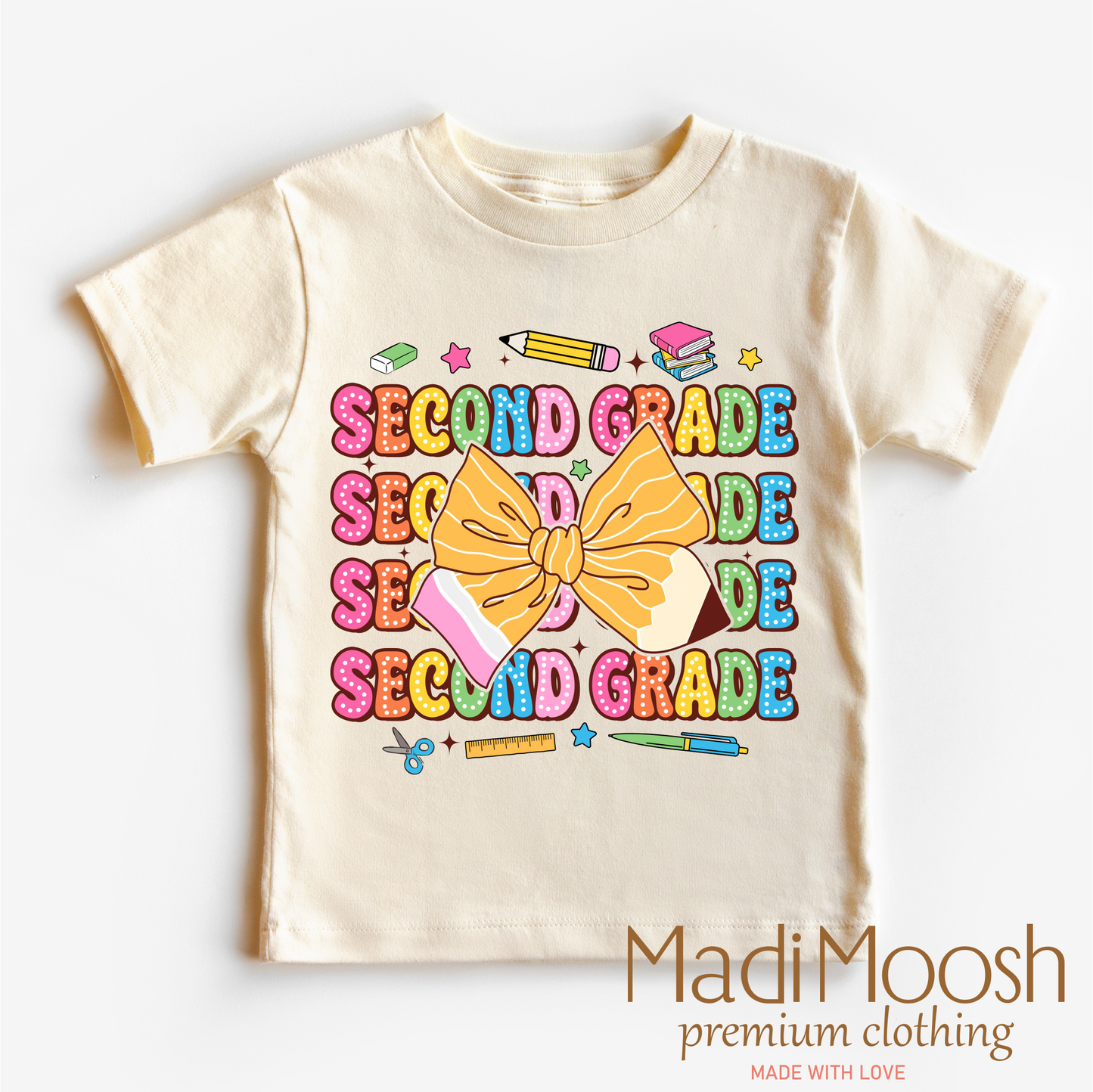 Second Grade Cute Back To School Shirt Bella Canvas Madi Moosh