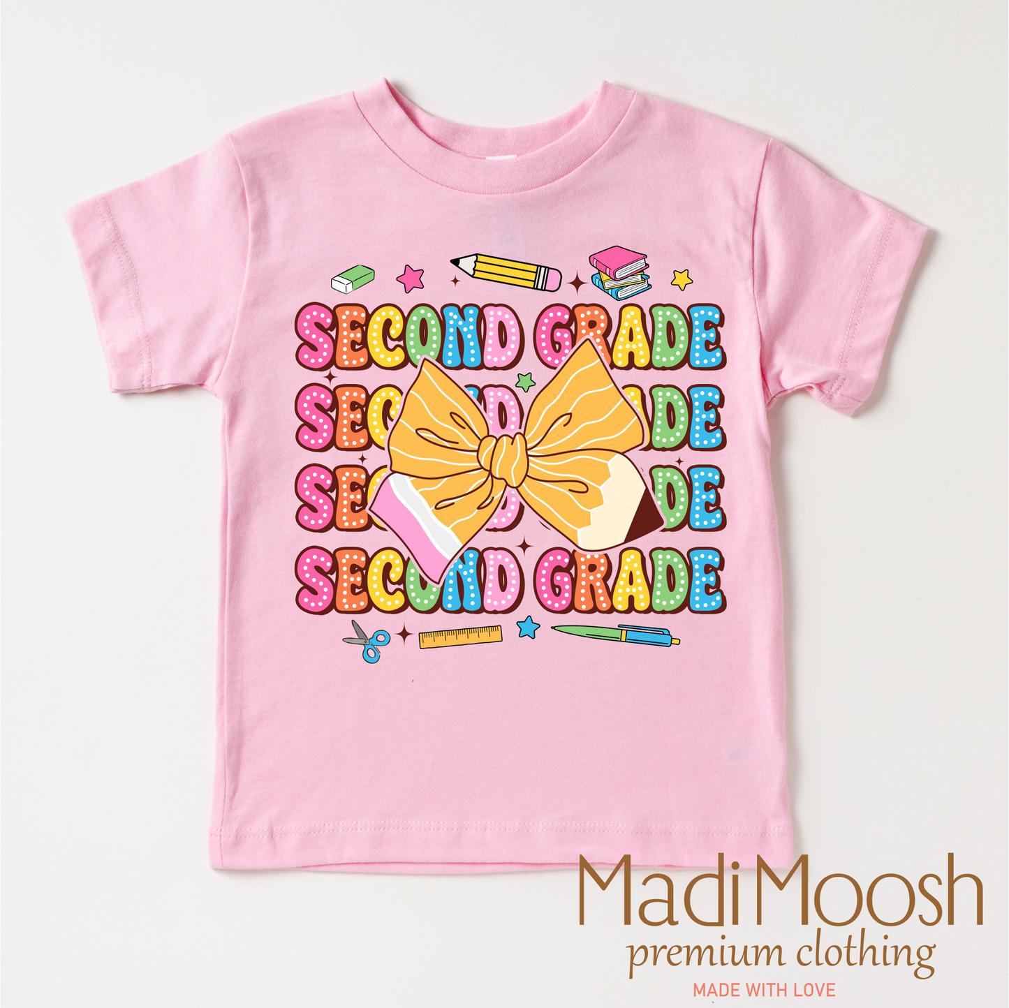 Second Grade Cute Back To School Shirt Bella Canvas Madi Moosh