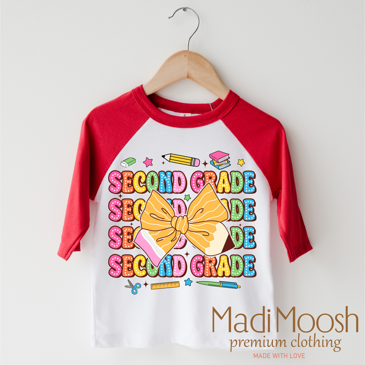 Second Grade Cute Back To School Shirt Bella Canvas Madi Moosh