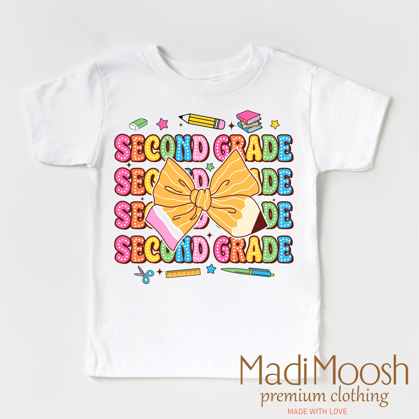 Second Grade Cute Back To School Shirt Bella Canvas Madi Moosh