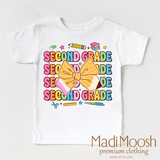 Second Grade Cute Back To School Shirt Bella Canvas Madi Moosh