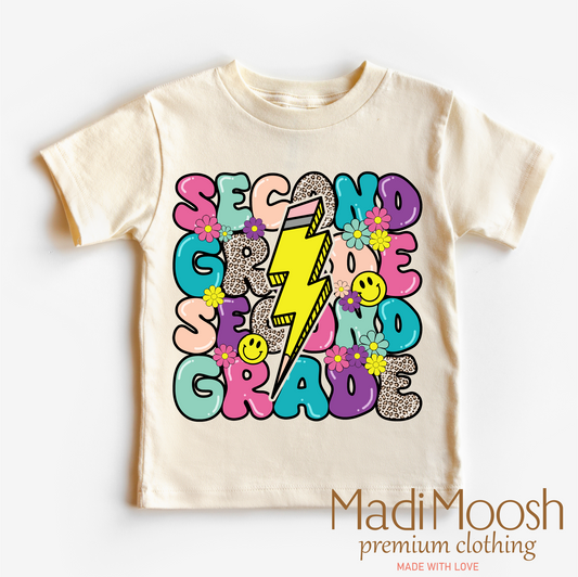 Second Grade Lightning Bolt School Shirt Back To School Shirt Madi Moosh