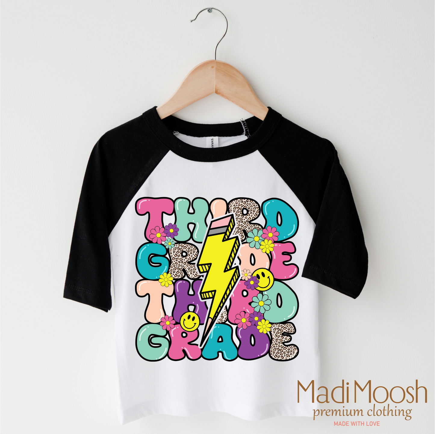 Third Grade Lightning Bolt Back To School Shirt School Shirt Madi Moosh