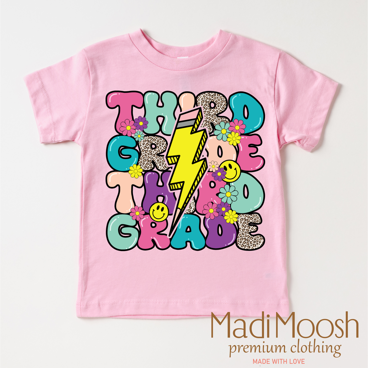 Third Grade Lightning Bolt Back To School Shirt School Shirt Madi Moosh