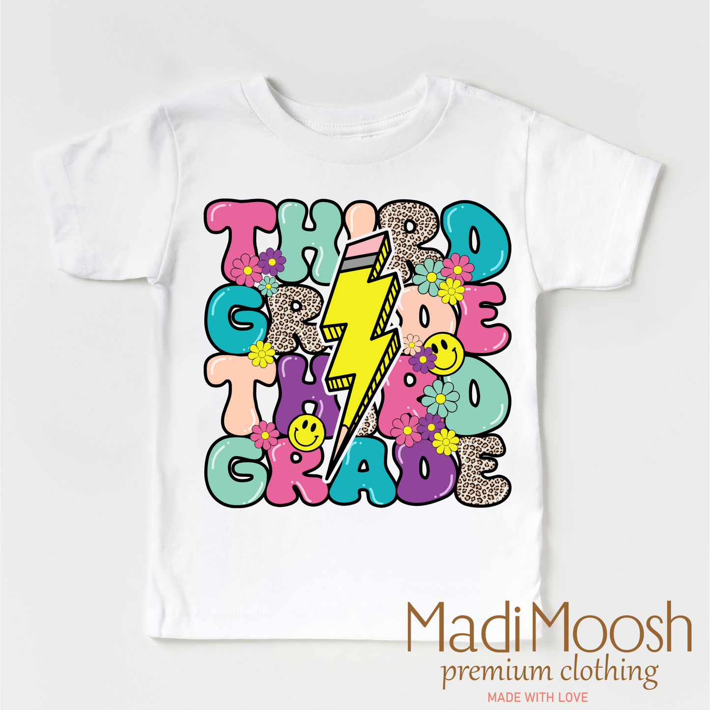 Third Grade Lightning Bolt Back To School Shirt School Shirt Madi Moosh