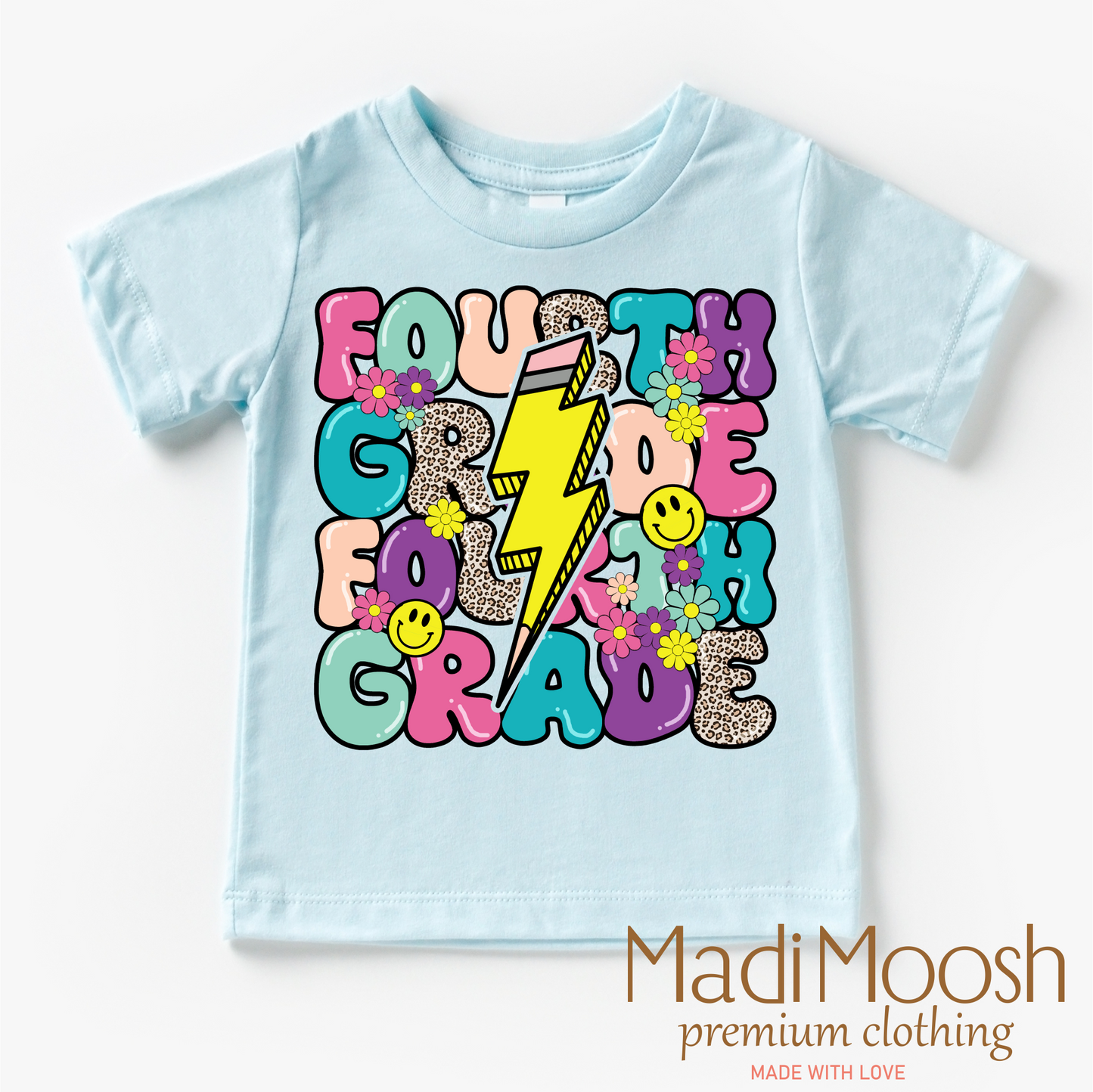Fourth Grade Lightning Bolt Key Attribute Back To School Shirt - School Shirt Madi Moosh